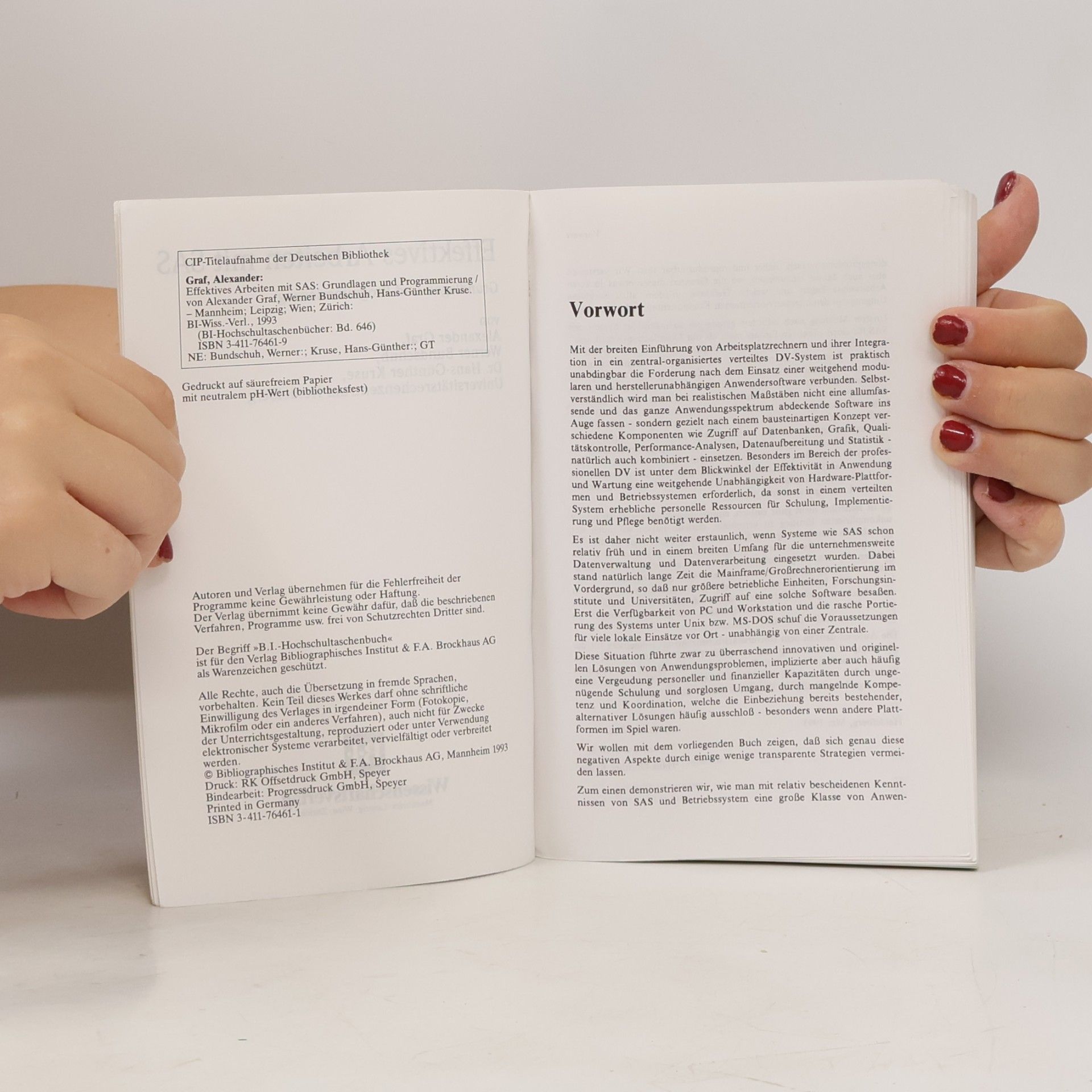 Alexander Graf B.I.-Hochschultaschenbuch - 646: Effektives Arbeiten mit SAS