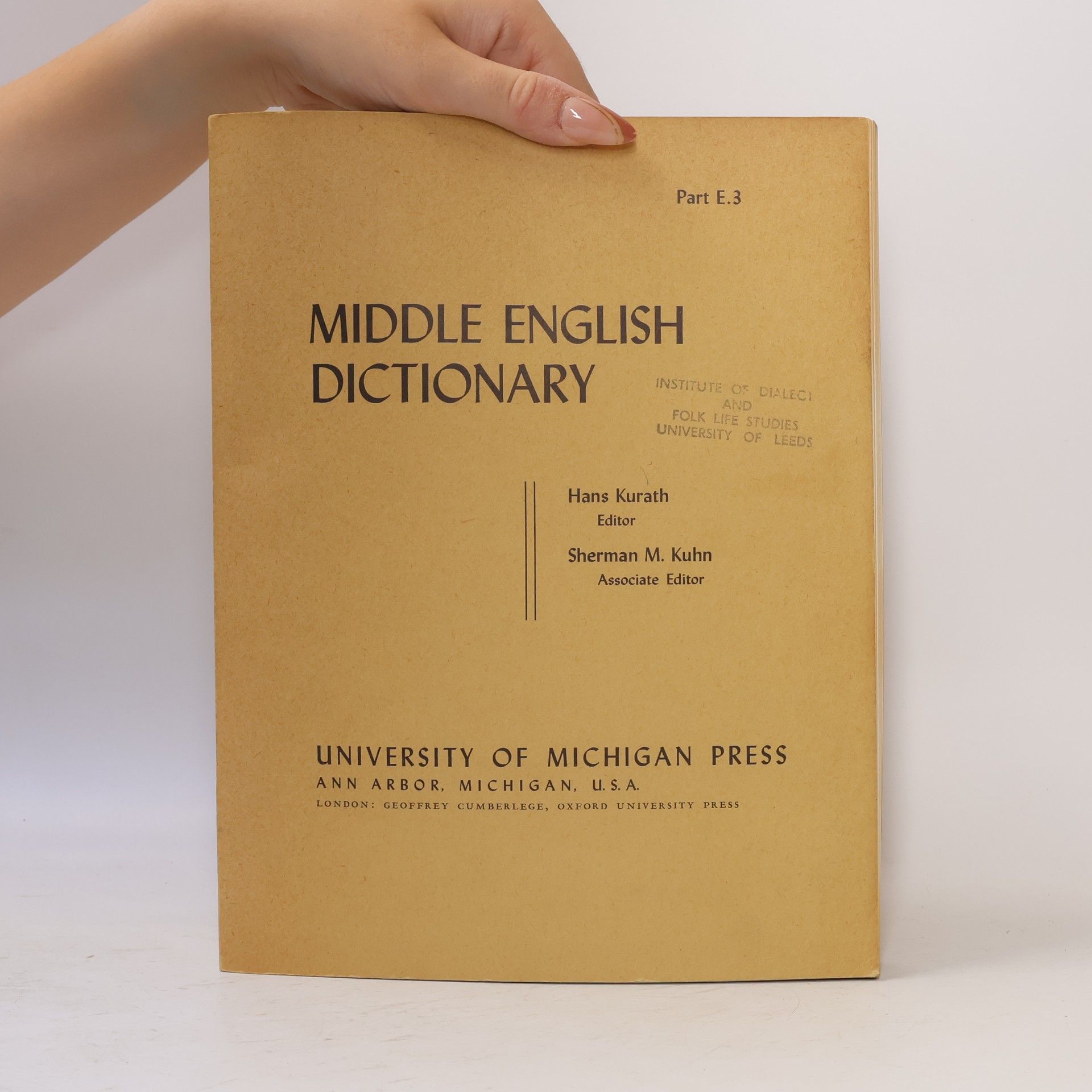 Sherman M. Kuhn Middle English Dictionary