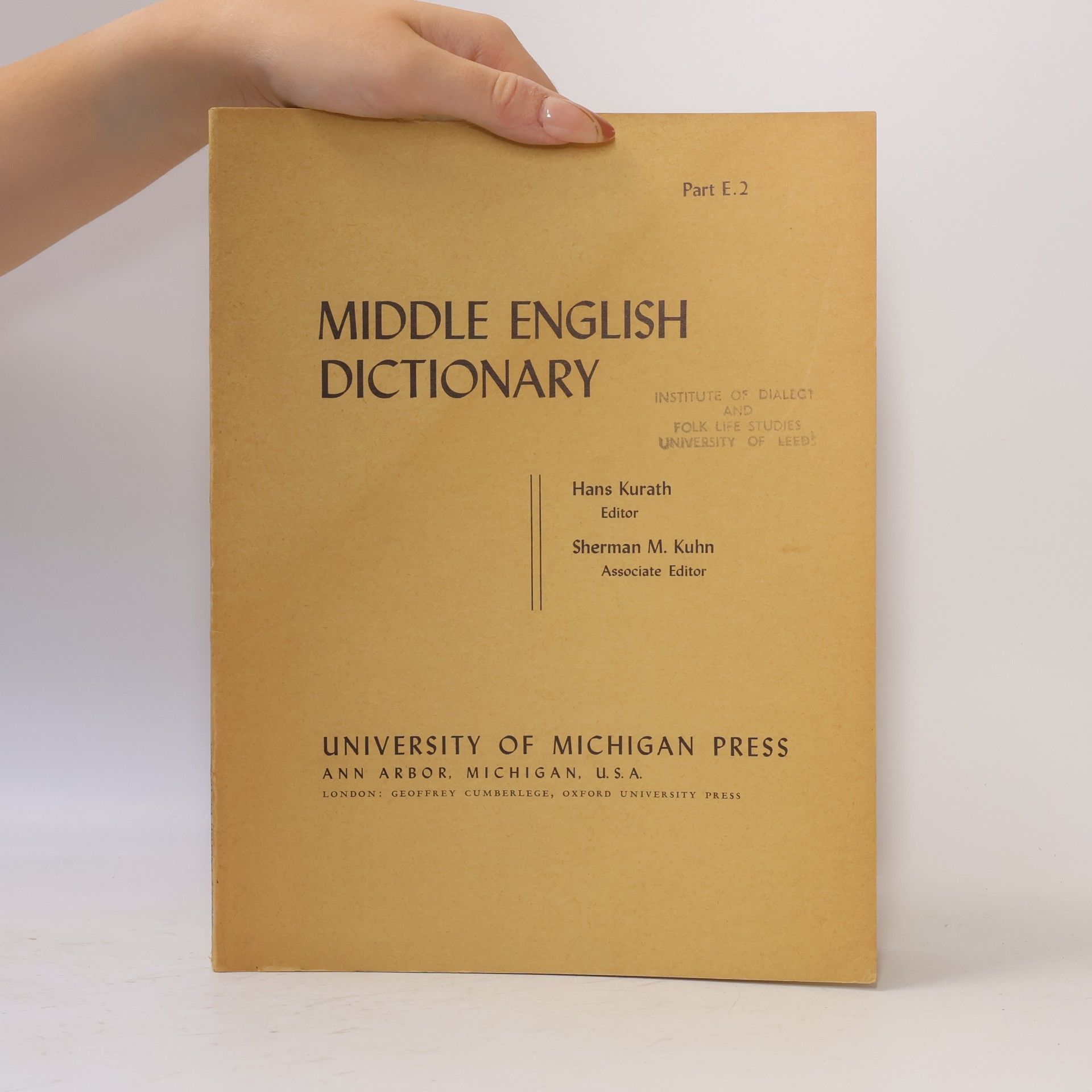 Hans Kurath Middle English Dictionary