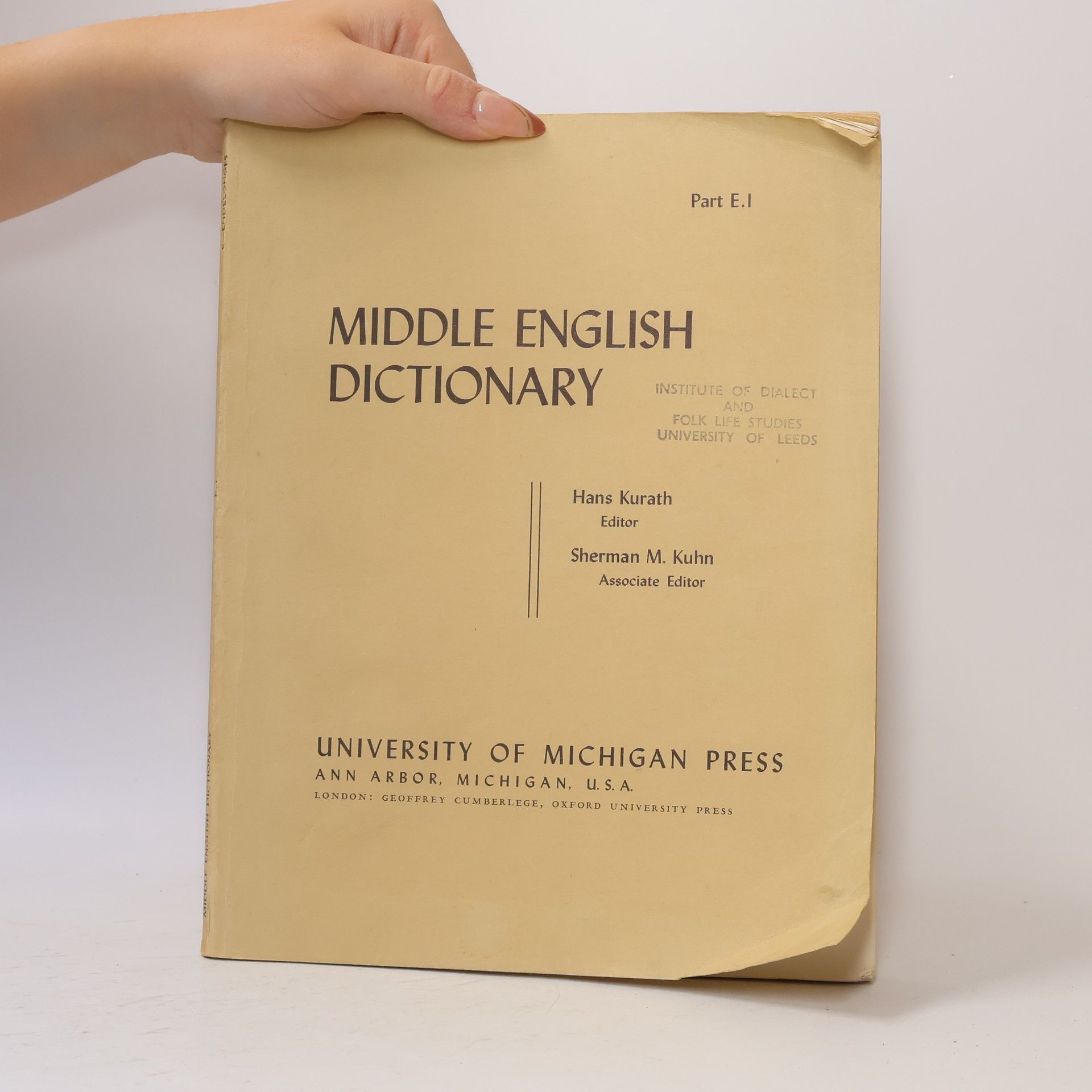 Hans Kurath Middle English Dictionary E.1