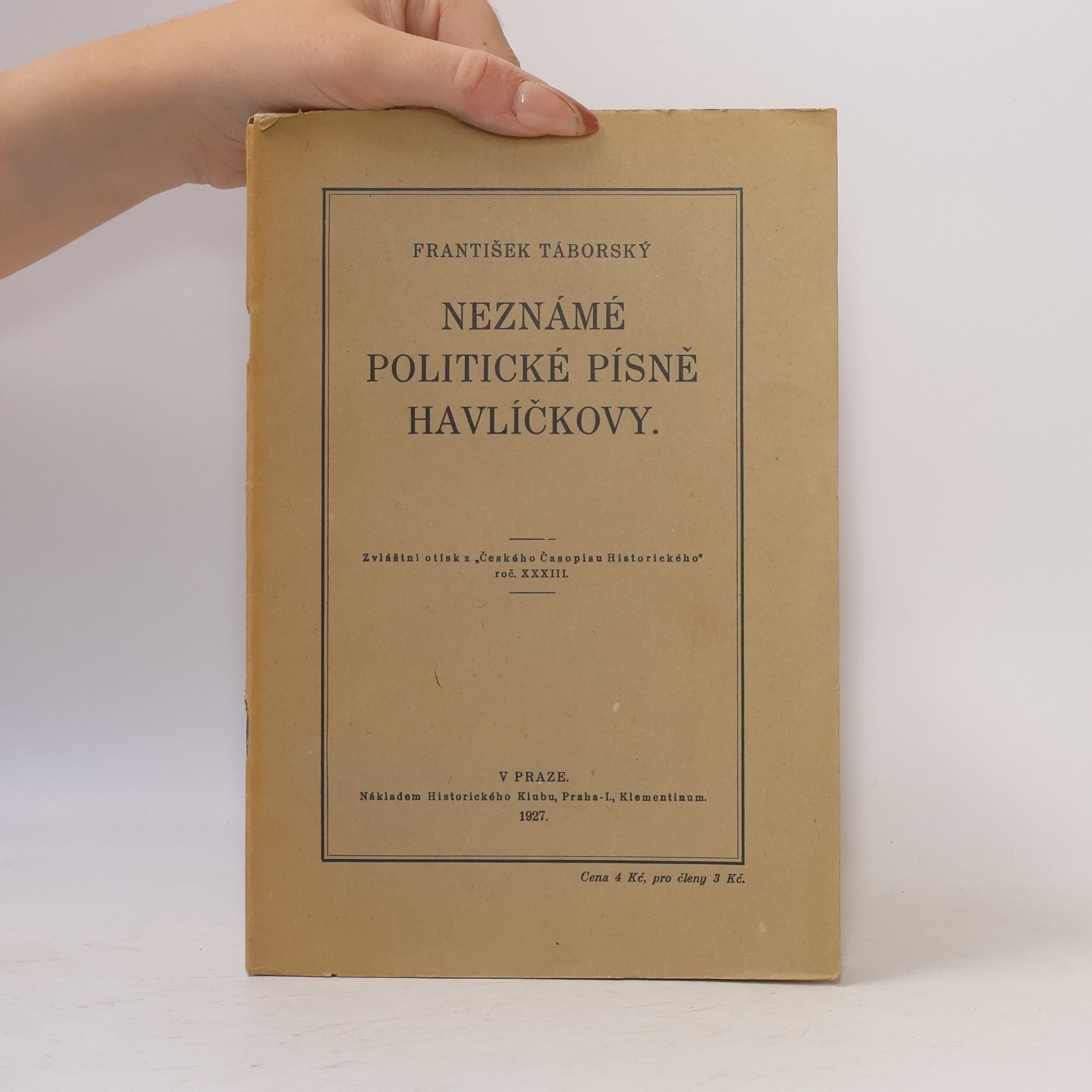 František Táborský Neznámé politické písně Havlíčkovy