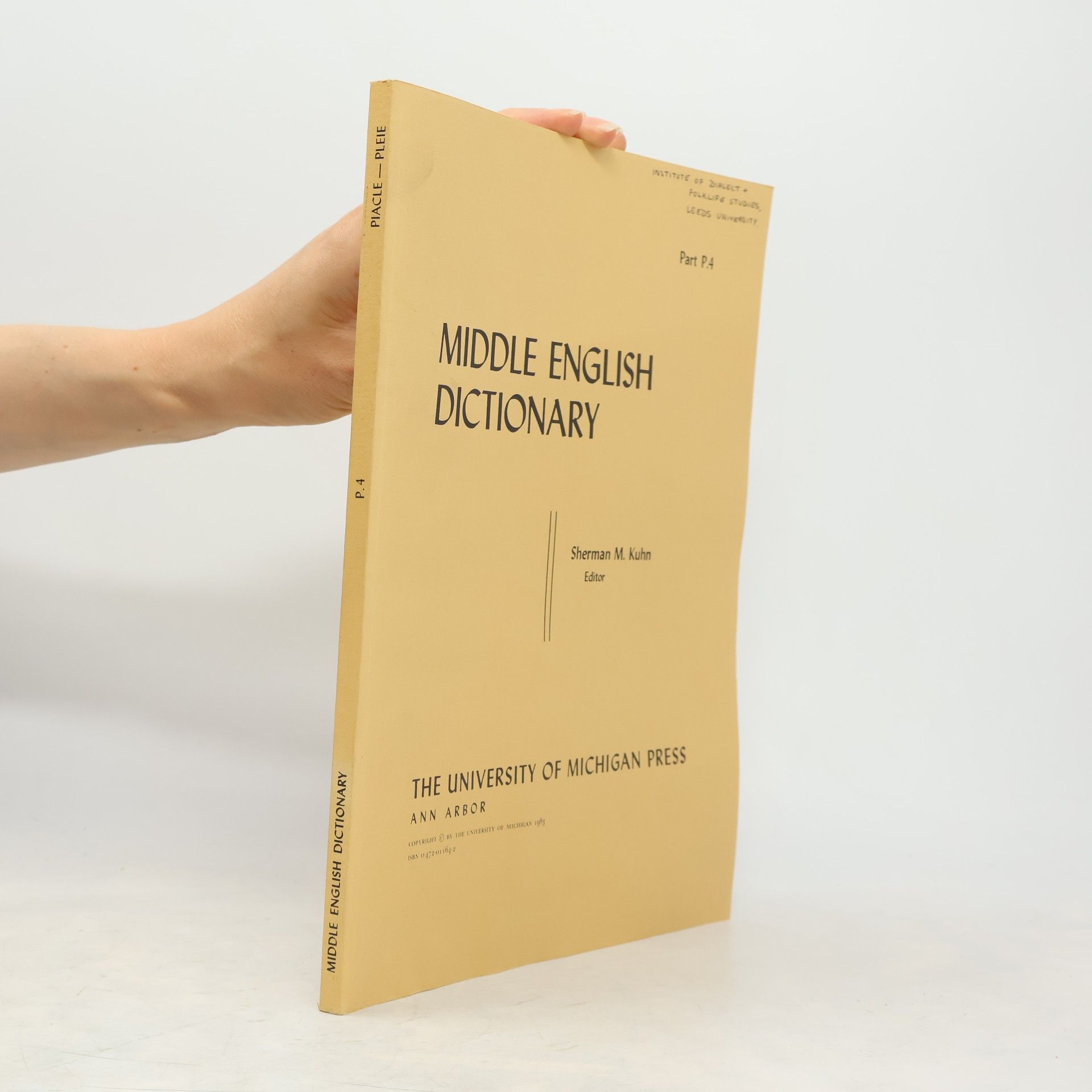 Sherman McAllister Kuhn Middle English Dictionary