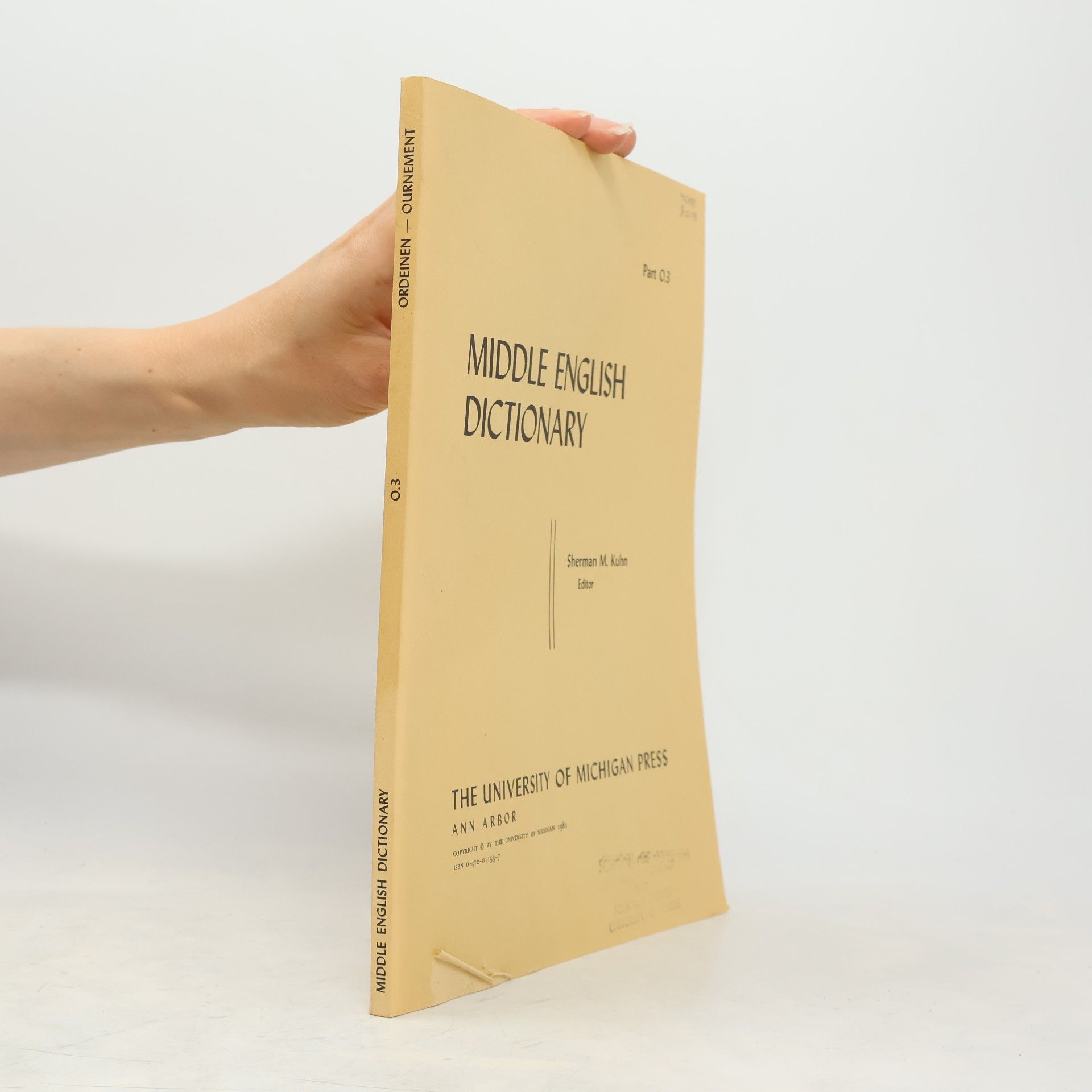 Sherman McAllister Kuhn Middle English Dictionary