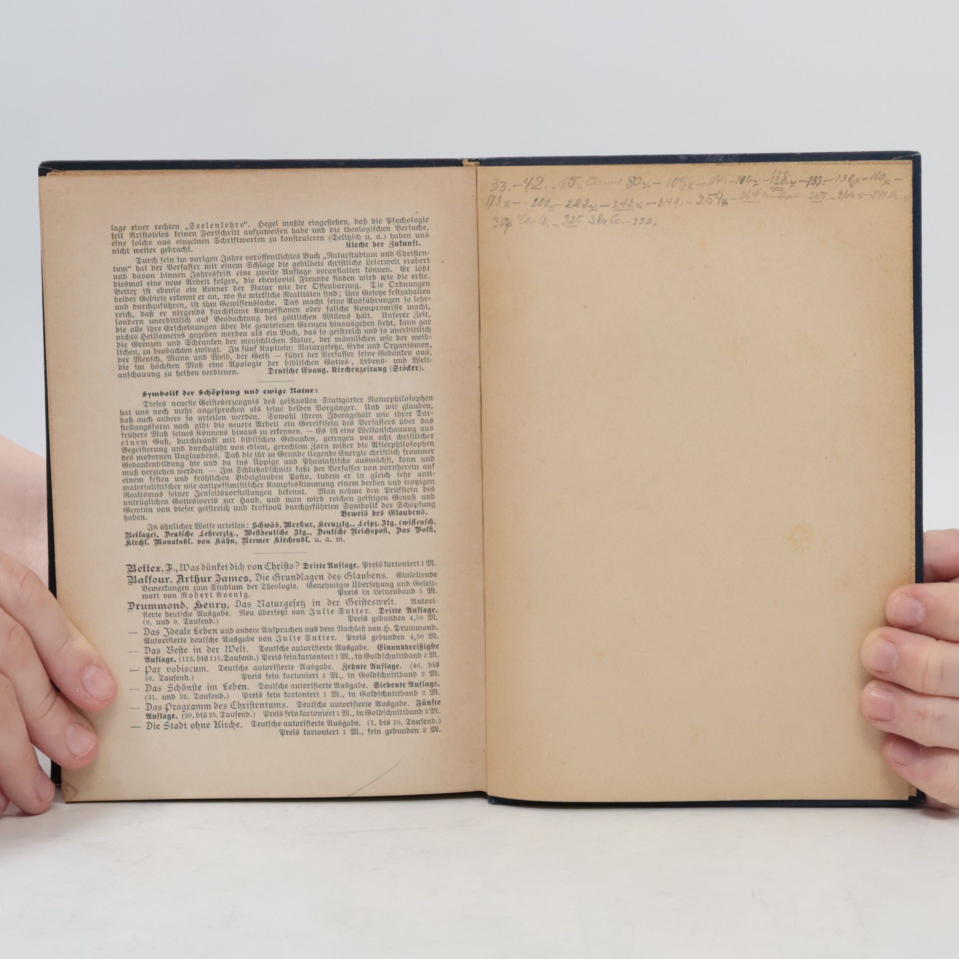 Frédéric Bettex Naturstudium und Christentum