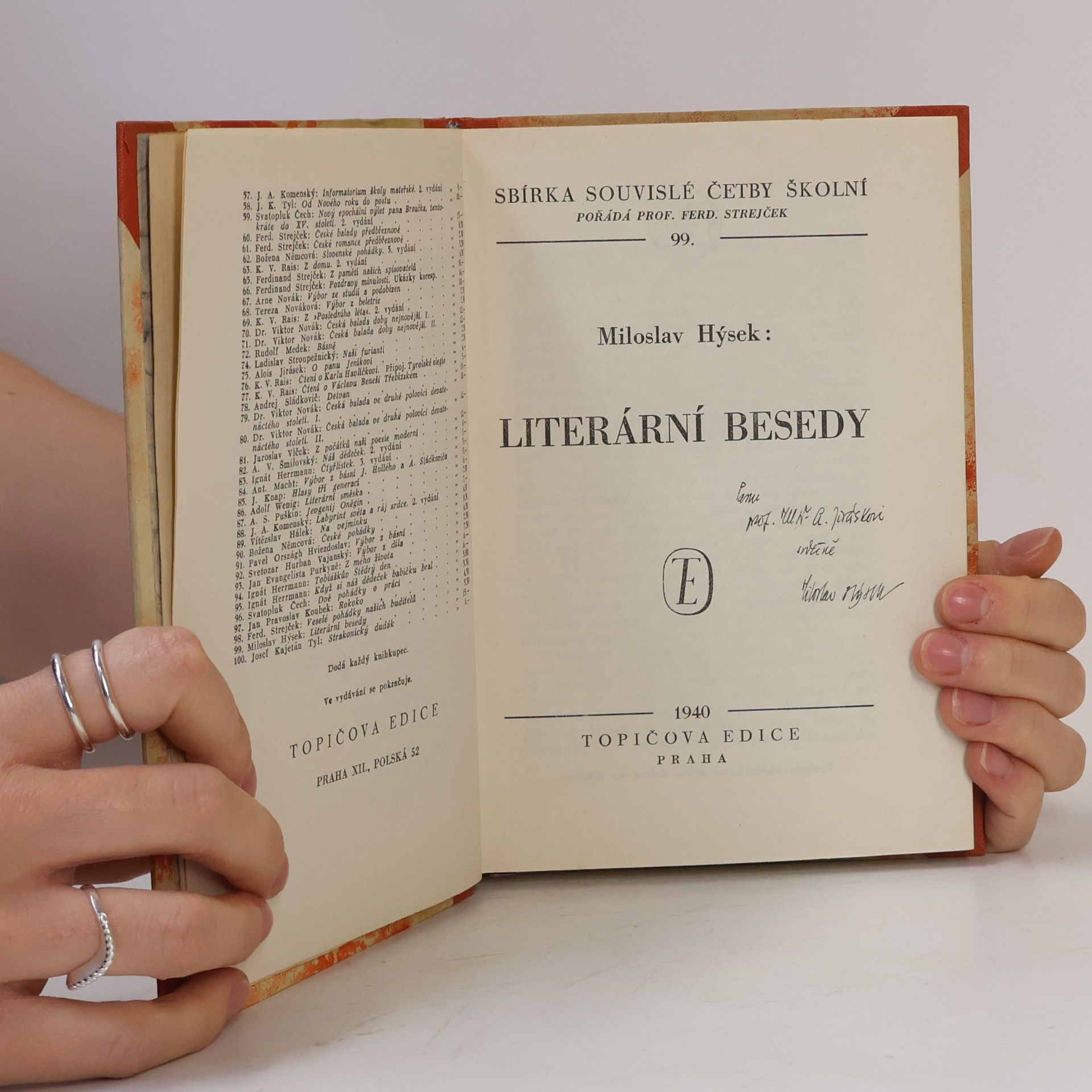 Miloslav Hýsek Literární besedy