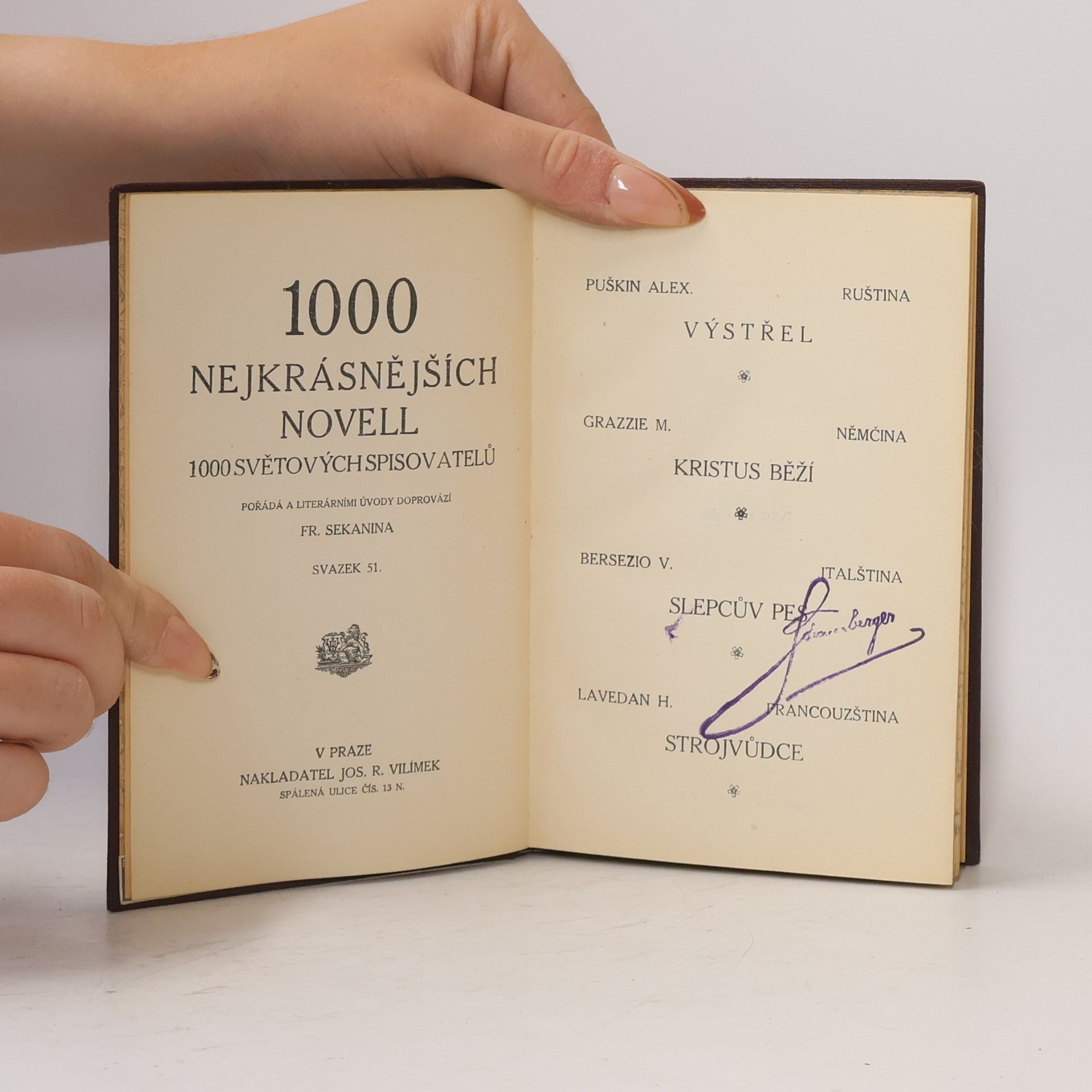 František Sekanina 1000 nejkrásnějších novell. Svazek 51