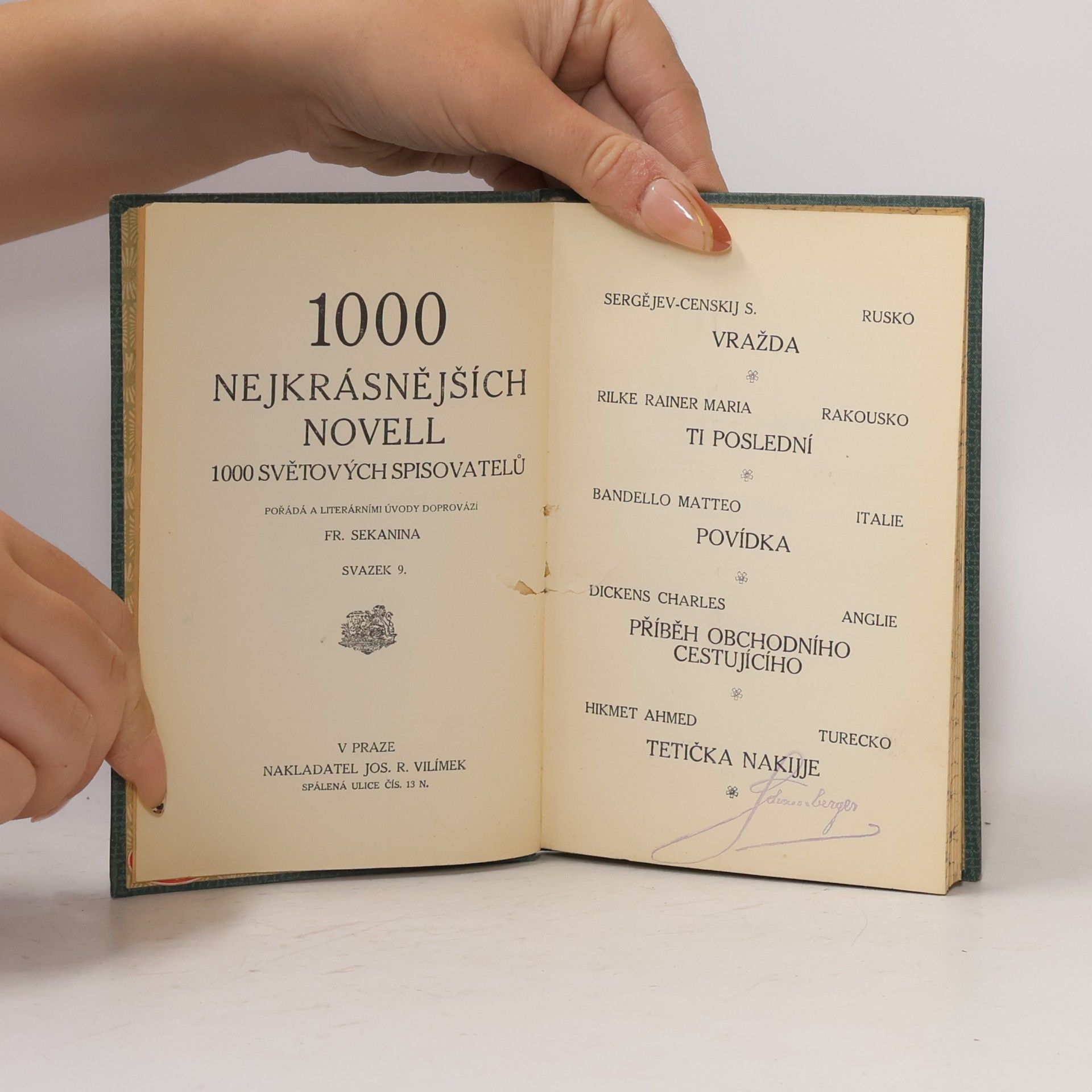Fr. Sekanina 1000 nejkrásnějších novel 1000 světových spisovatelů