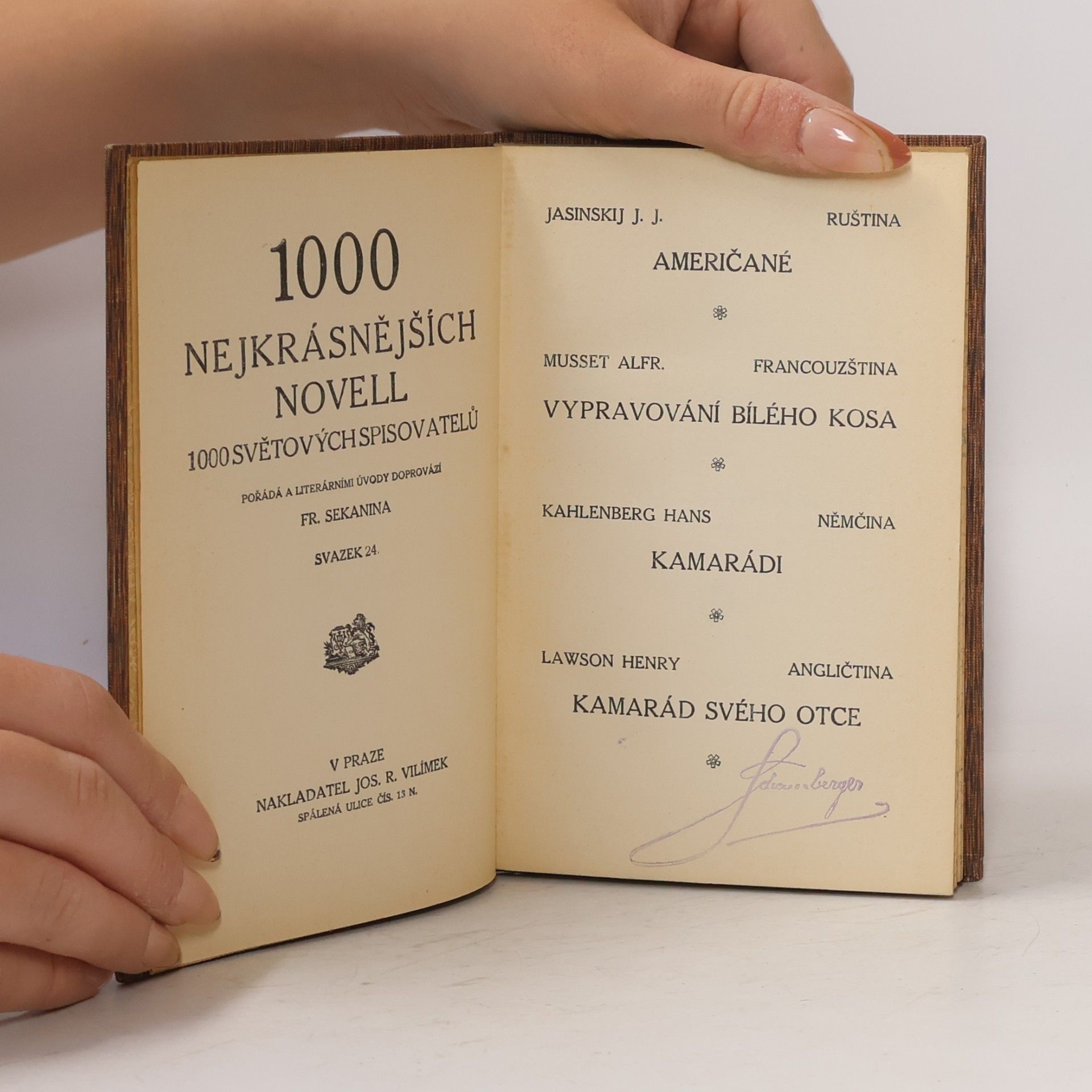František Sekanina 1000 nejkrásnějších novell 1000 světových spisovatelů. Svazek 24
