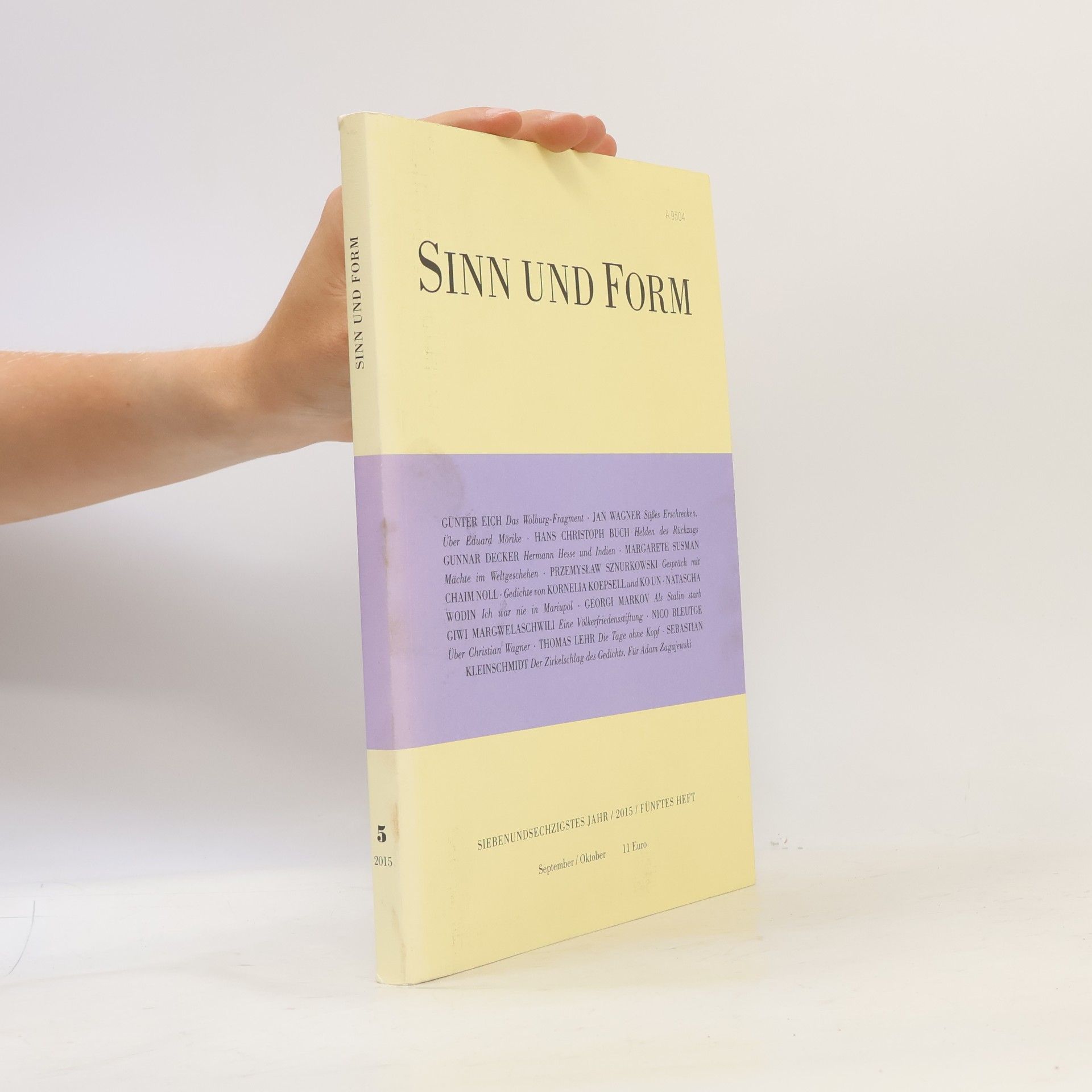 Autorenkollektiv Sinn und Form 5/2015
