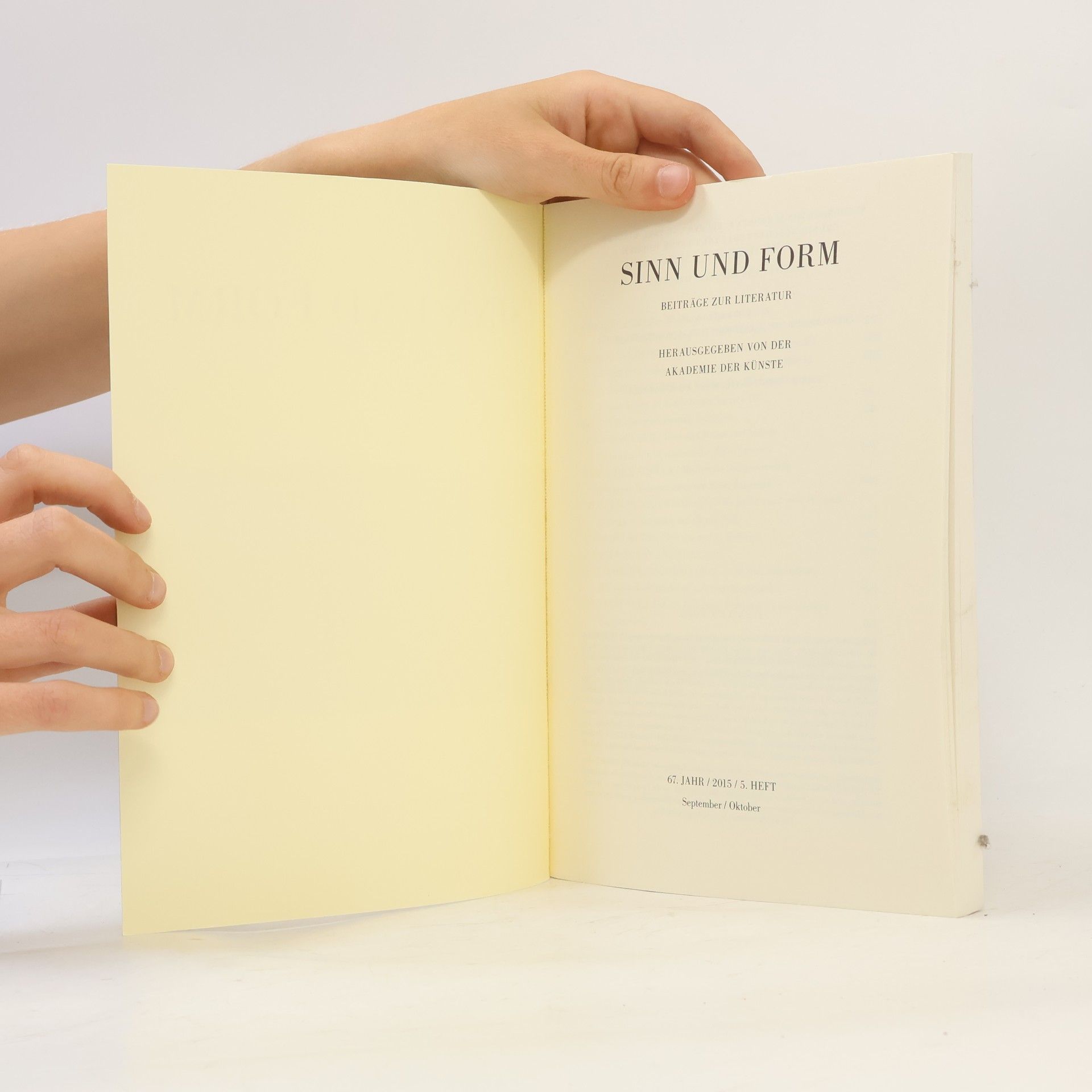 Autorenkollektiv Sinn und Form 5/2015
