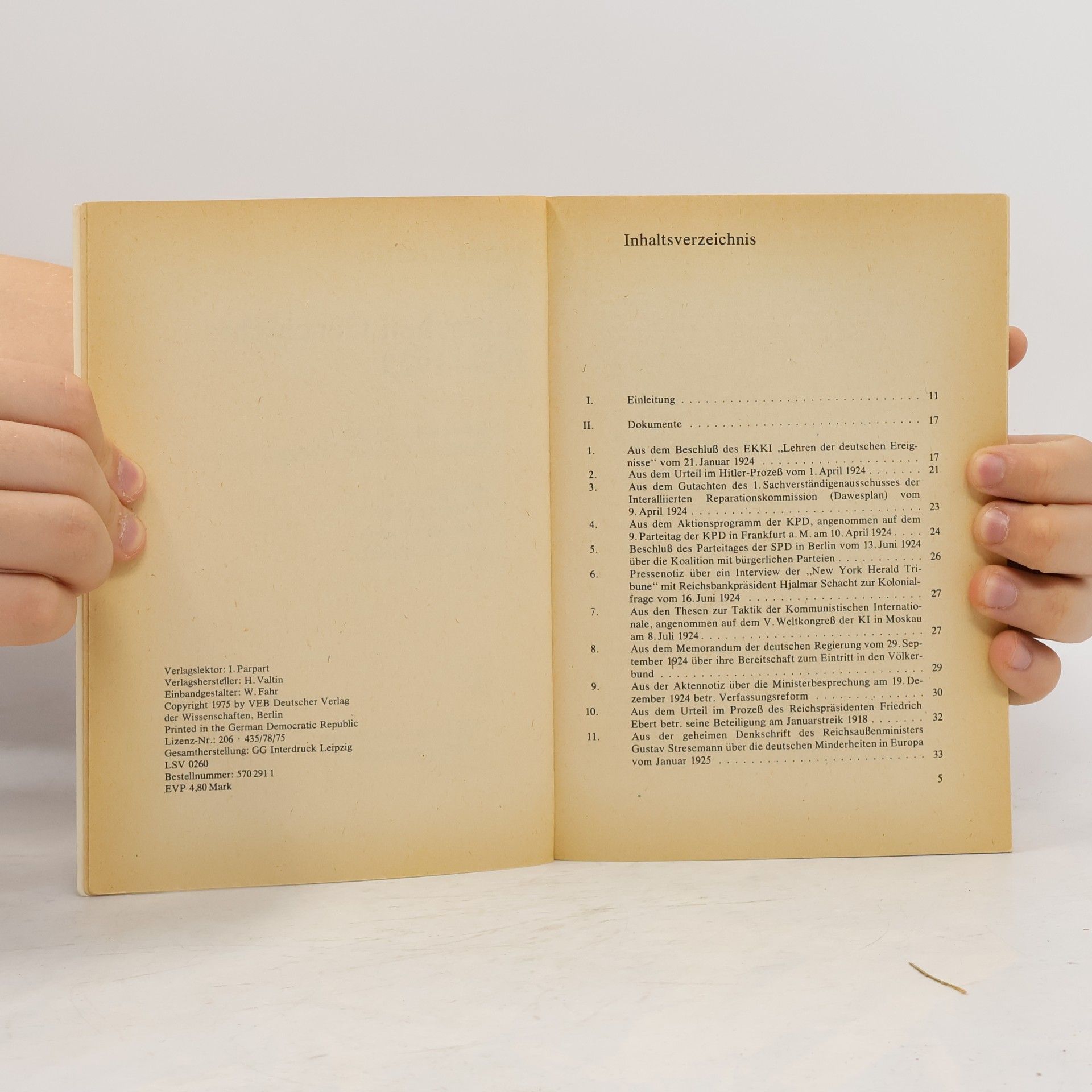 Autorenkollektiv Dokumente zur deutschen Geschichte 1924-1929