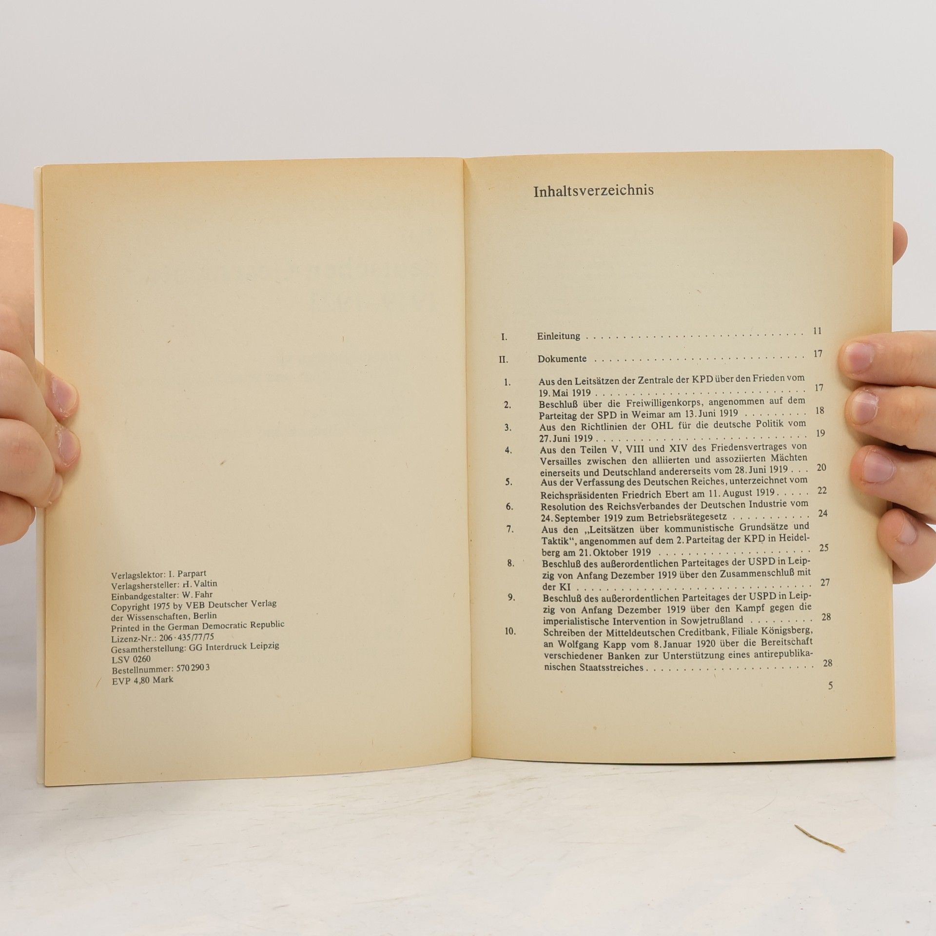 Kolektiv autorů Dokumente zur deutschen Geschichte 1919-1923
