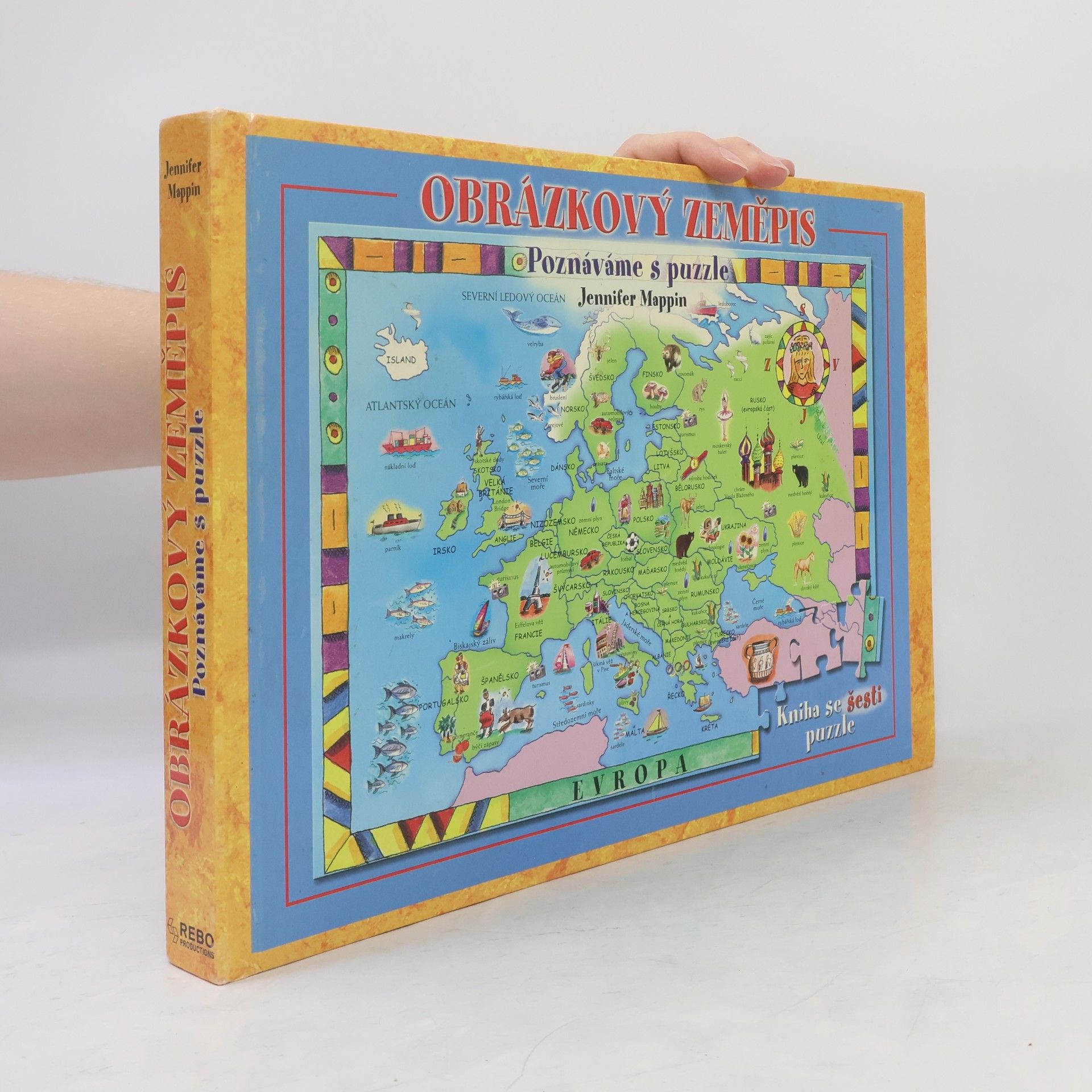 Jennifer Mappin Obrázkový zeměpis, kniha se šesti puzzle