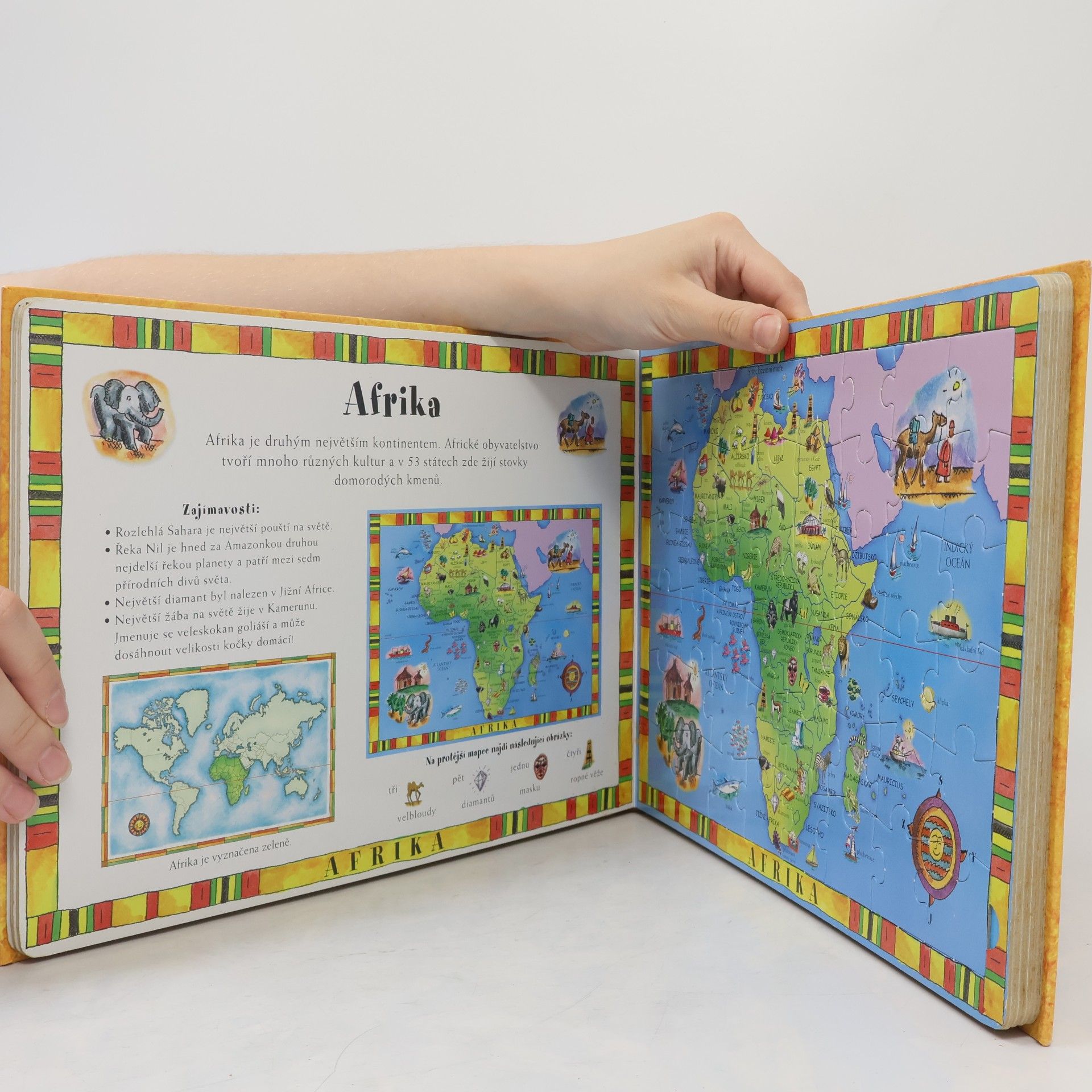 Jennifer Mappin Obrázkový zeměpis, kniha se šesti puzzle