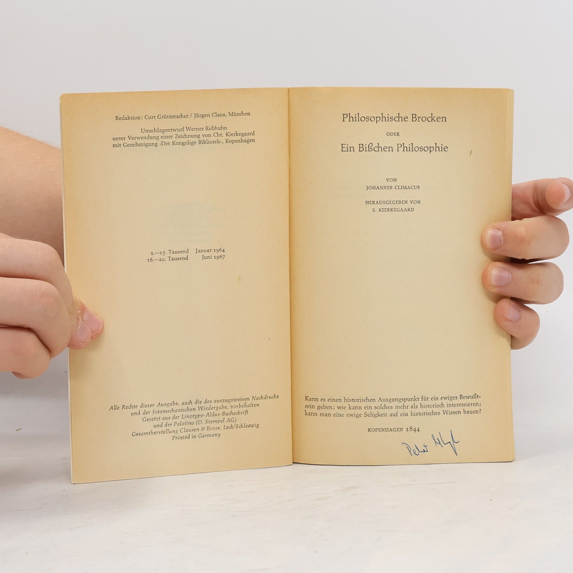 Søren Kierkegaard Werke V. Philosophische Brocken