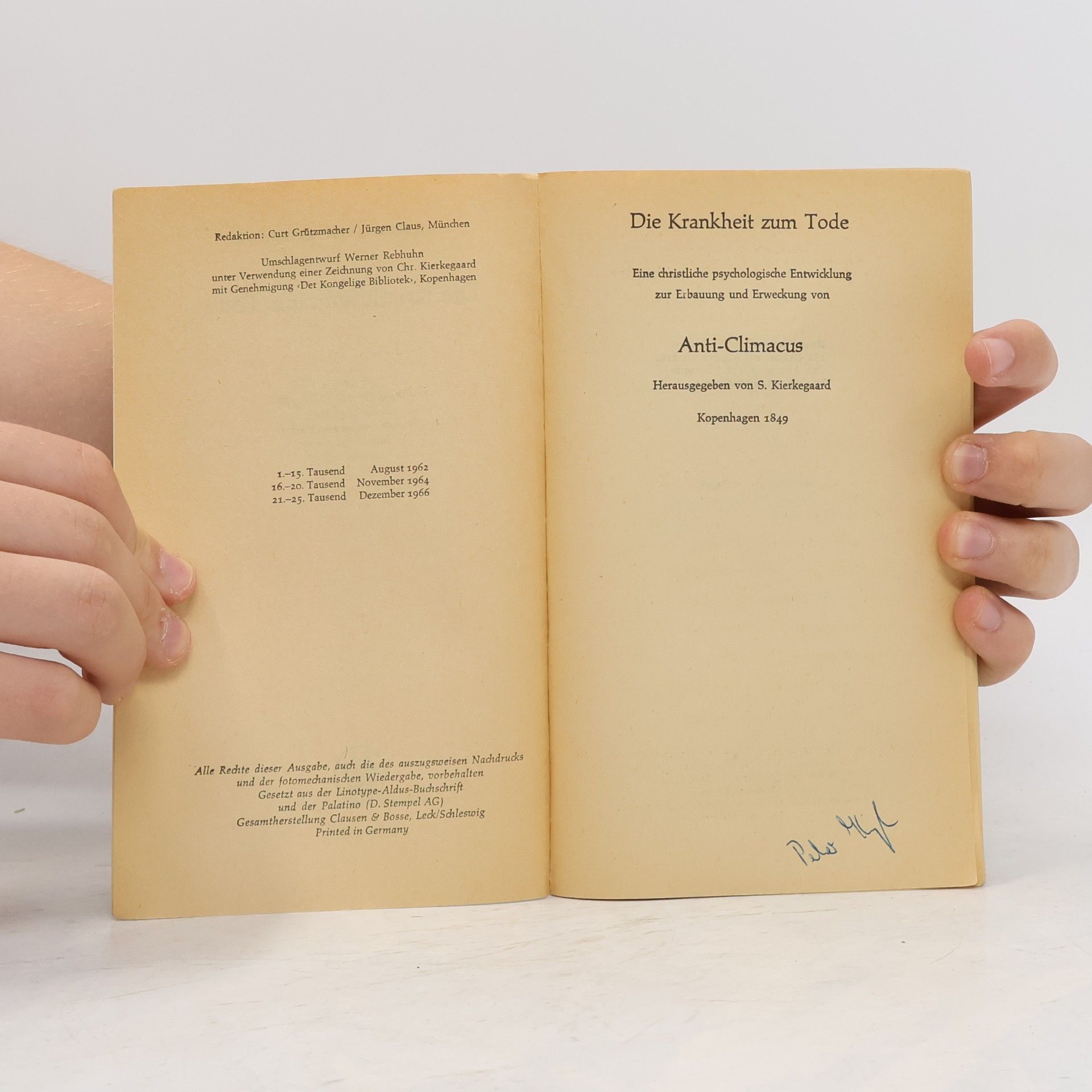 Søren Kierkegaard Werke IV. Die Krankheit zum Tode