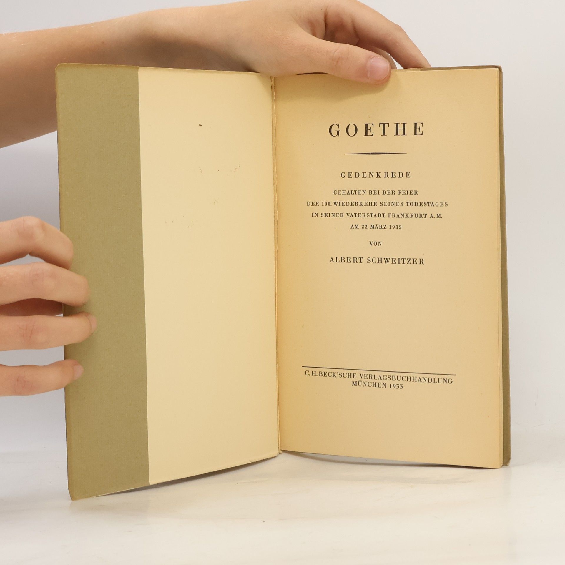 Albert Schweitzer Goethe Gedenkrede