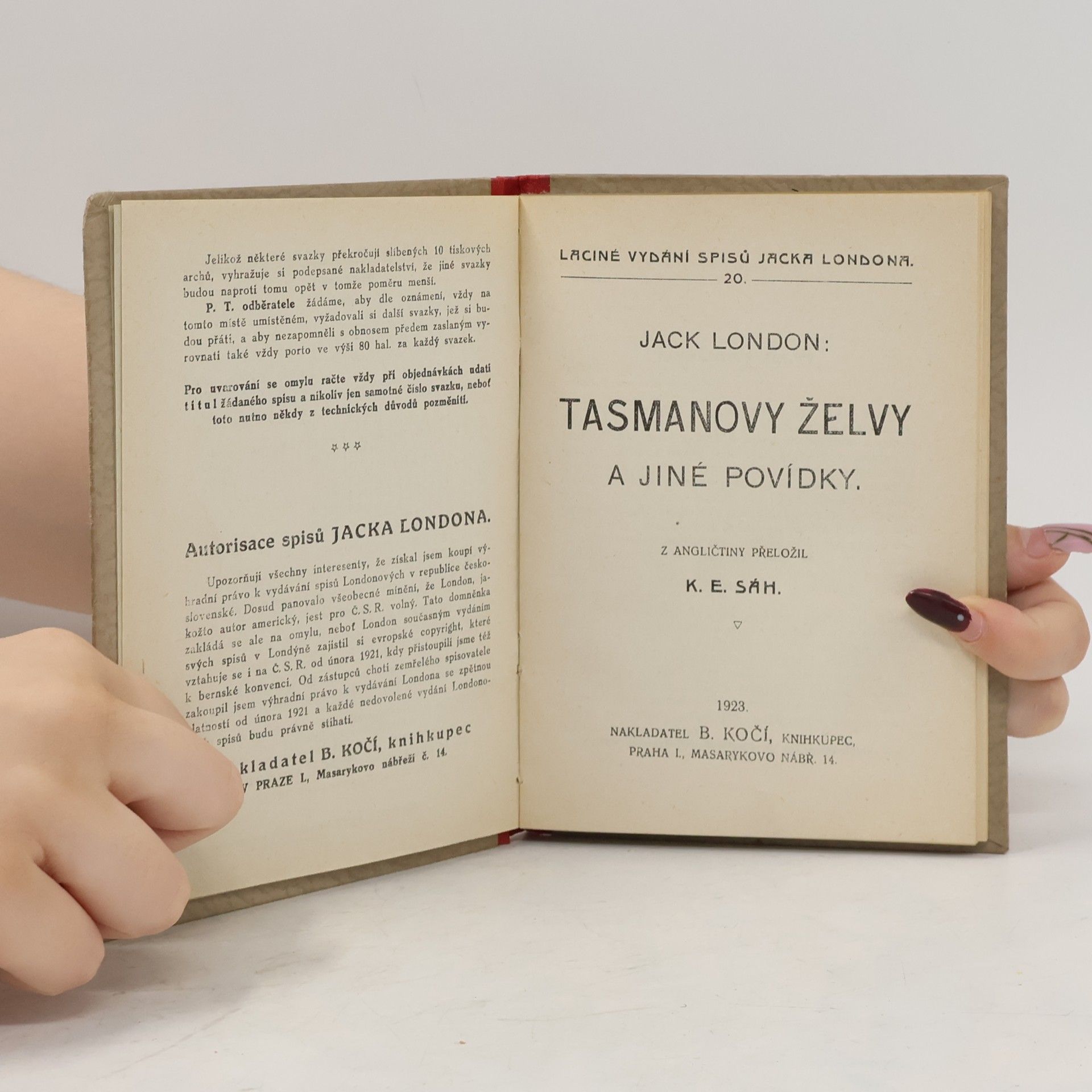Jack London Tasmanovy želvy a jiné povídky
