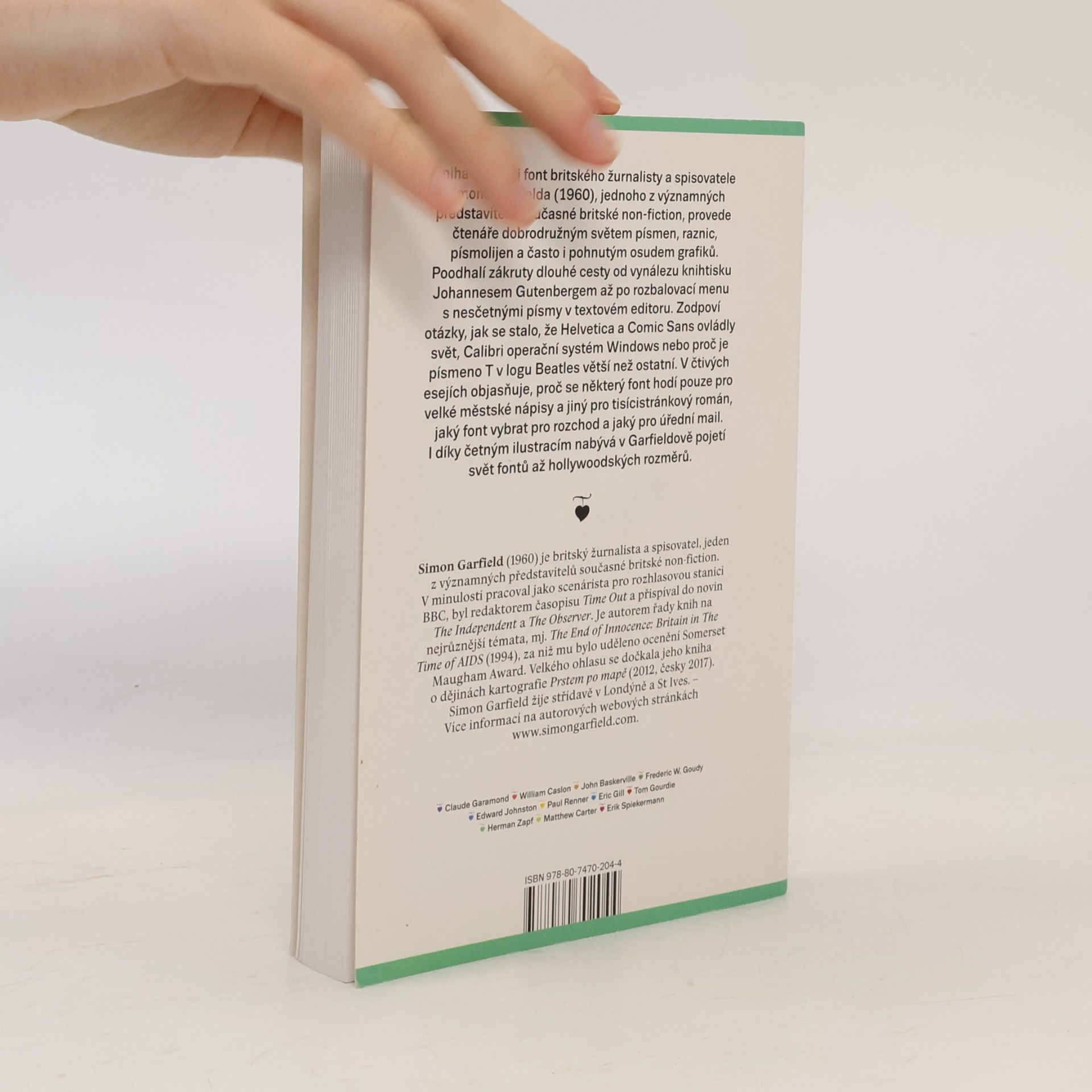 Simon Garfield Ten můj font. Stručné dějiny typografie v esejích