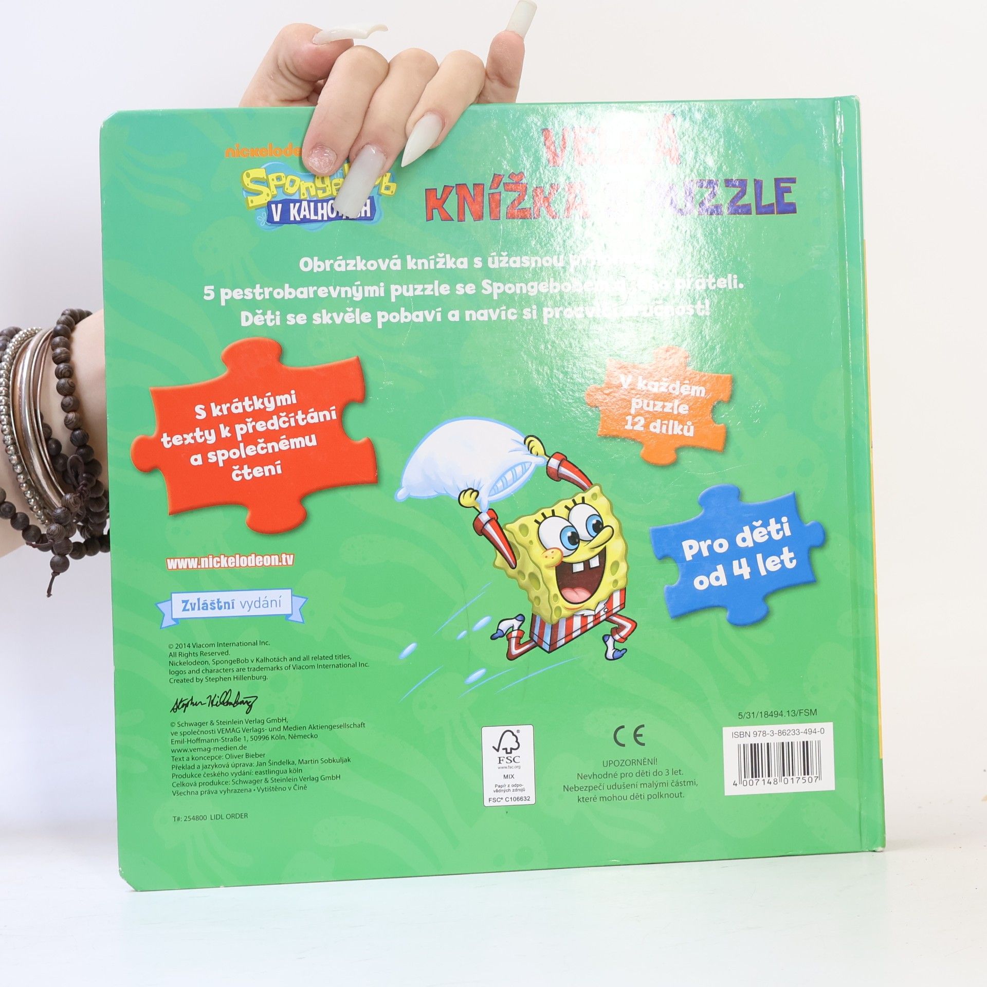 Various authors Velká knížka s puzzle. SpongeBob v kalhotách