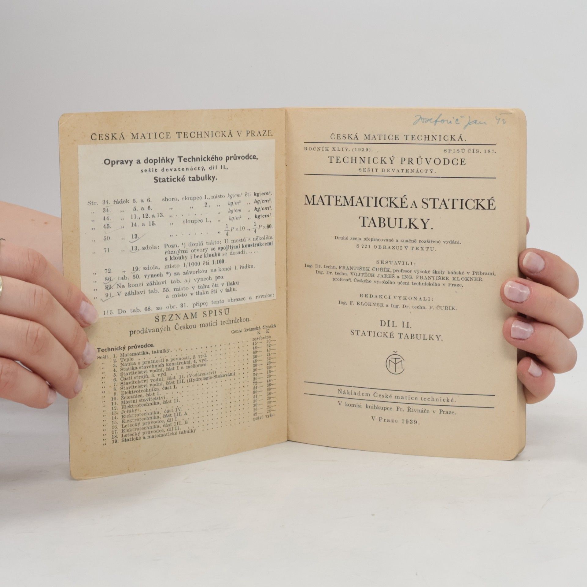 František Čuřík Matematické a statistické tabulky II.