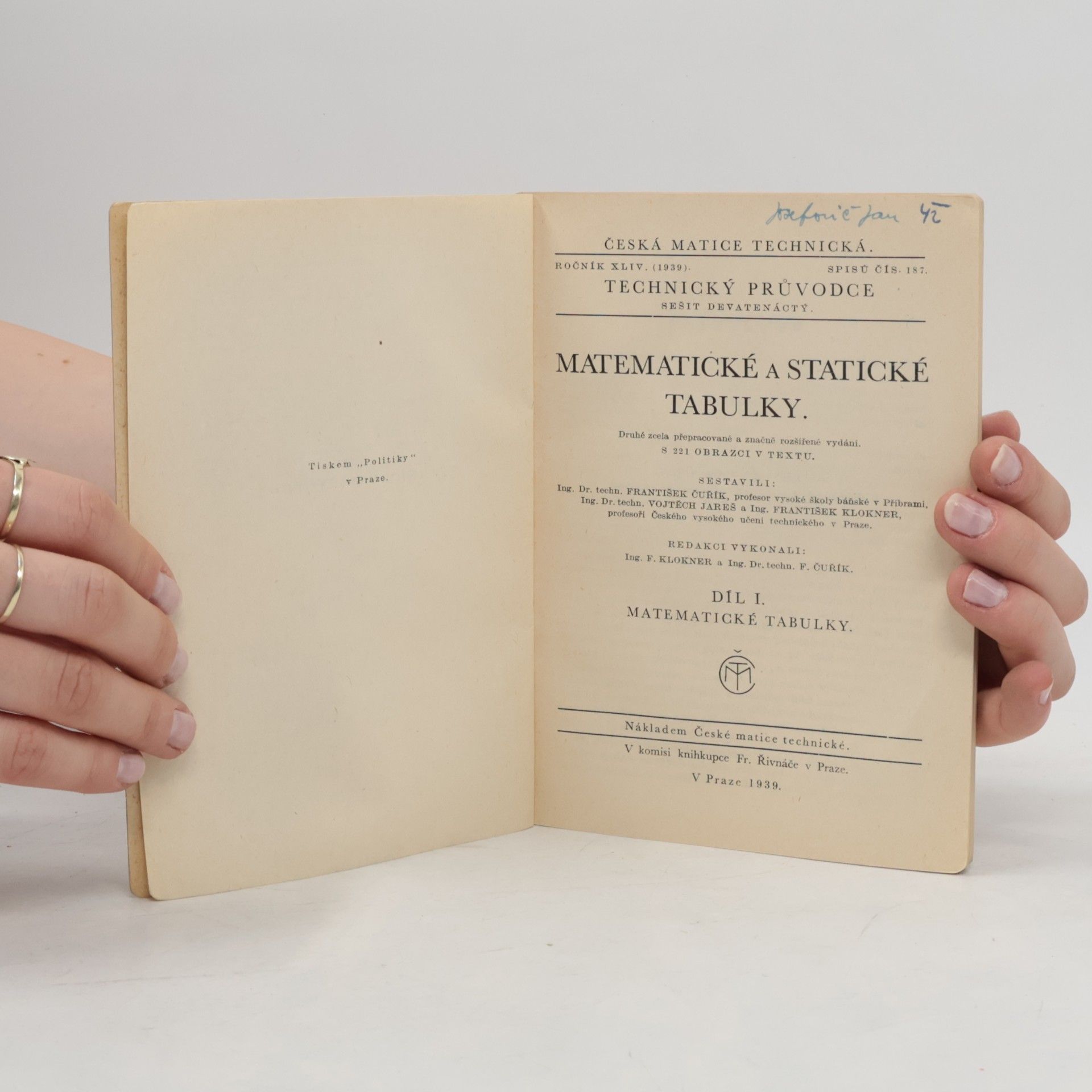 František Čuřík Matematické a statické tabulky