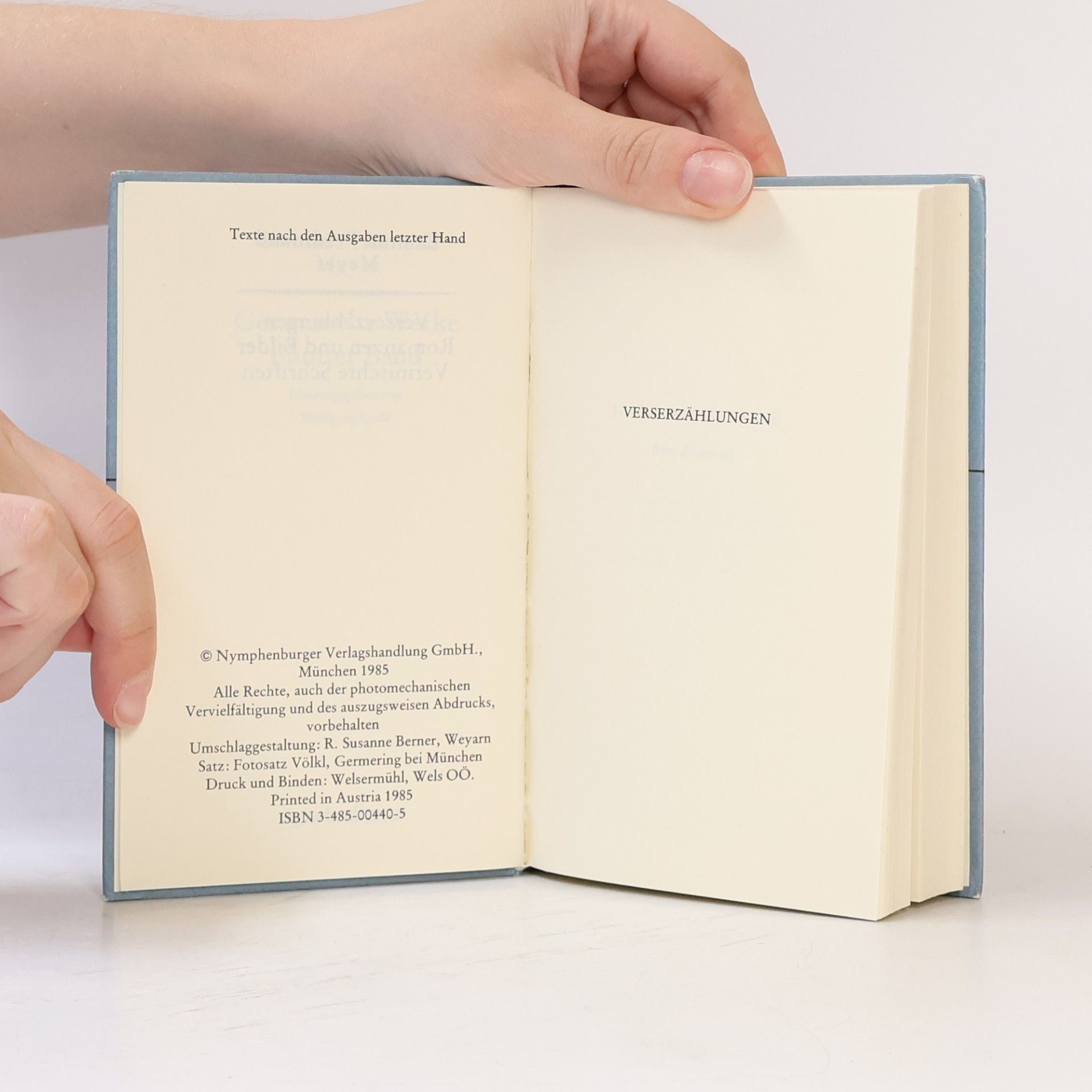 Conrad Ferdinand Meyer Verserzählungen Romanzen und Bilder. Vermischte Schriften