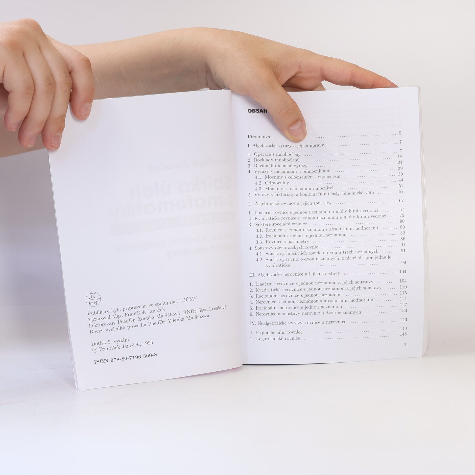 František Janeček Sbírka úloh z matematiky pro střední školy