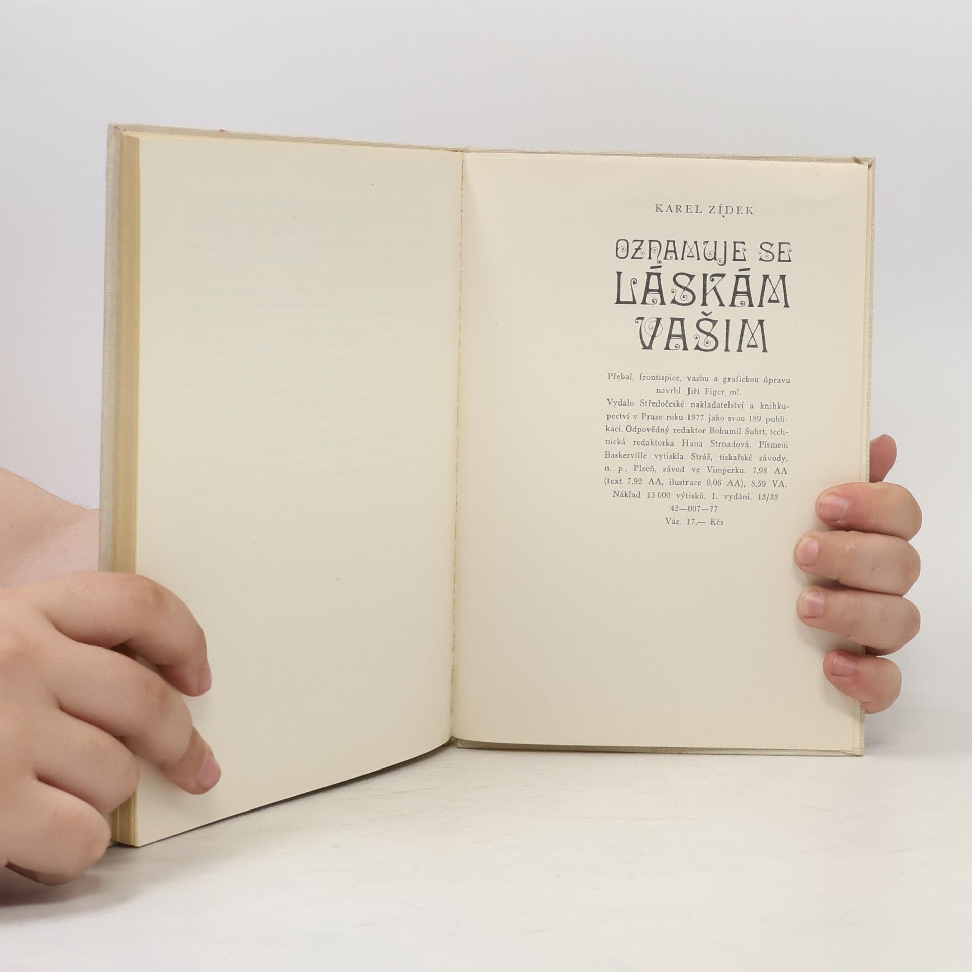 Karel Zídek Oznamuje se láskám vašim