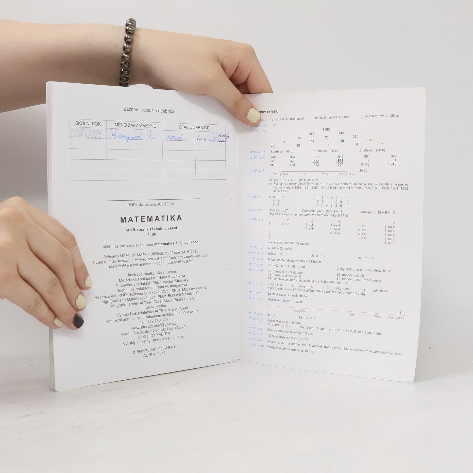 Jaroslava Justová Matematika pro 5. ročník základních škol (1. díl)