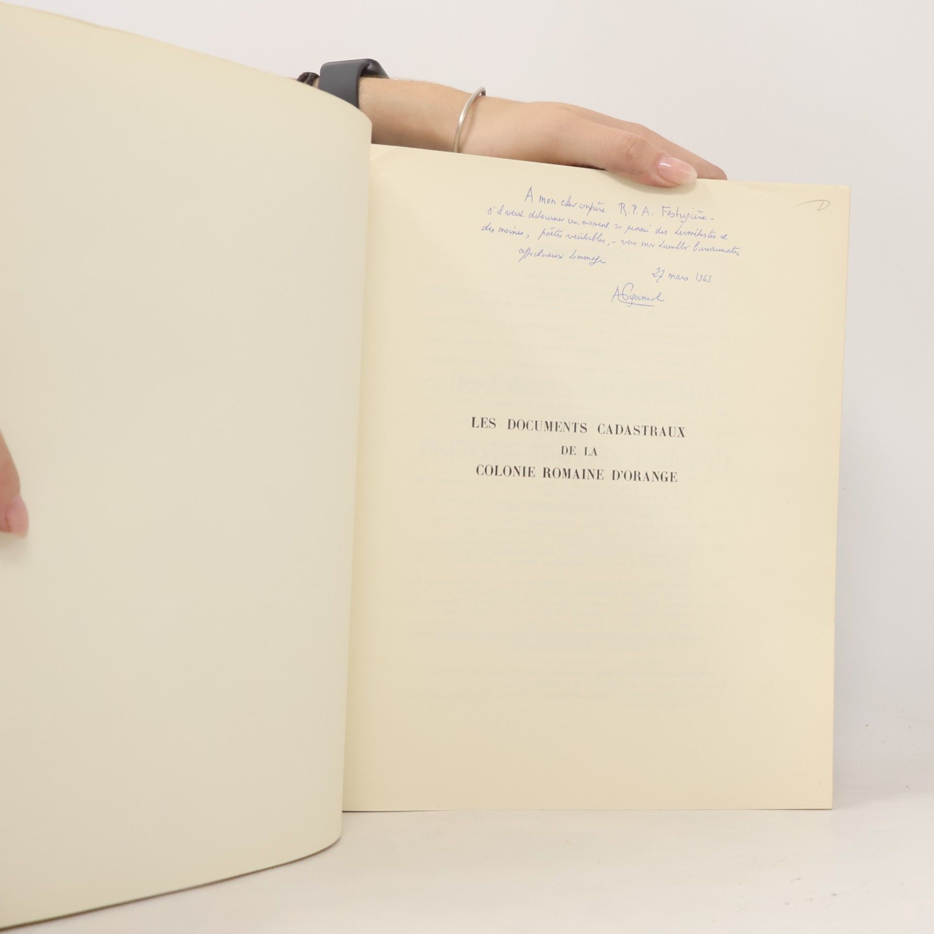 André Piganiol Les documents cadastraux de la colonie romaine d'Orange
