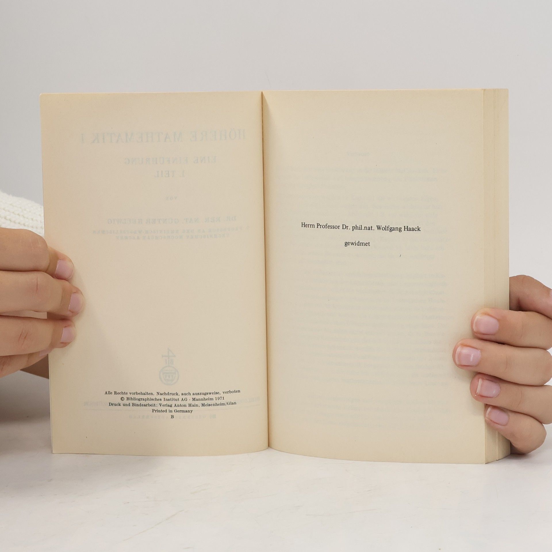 Günther Hellwig Einführung in die Höhere Mathematik I