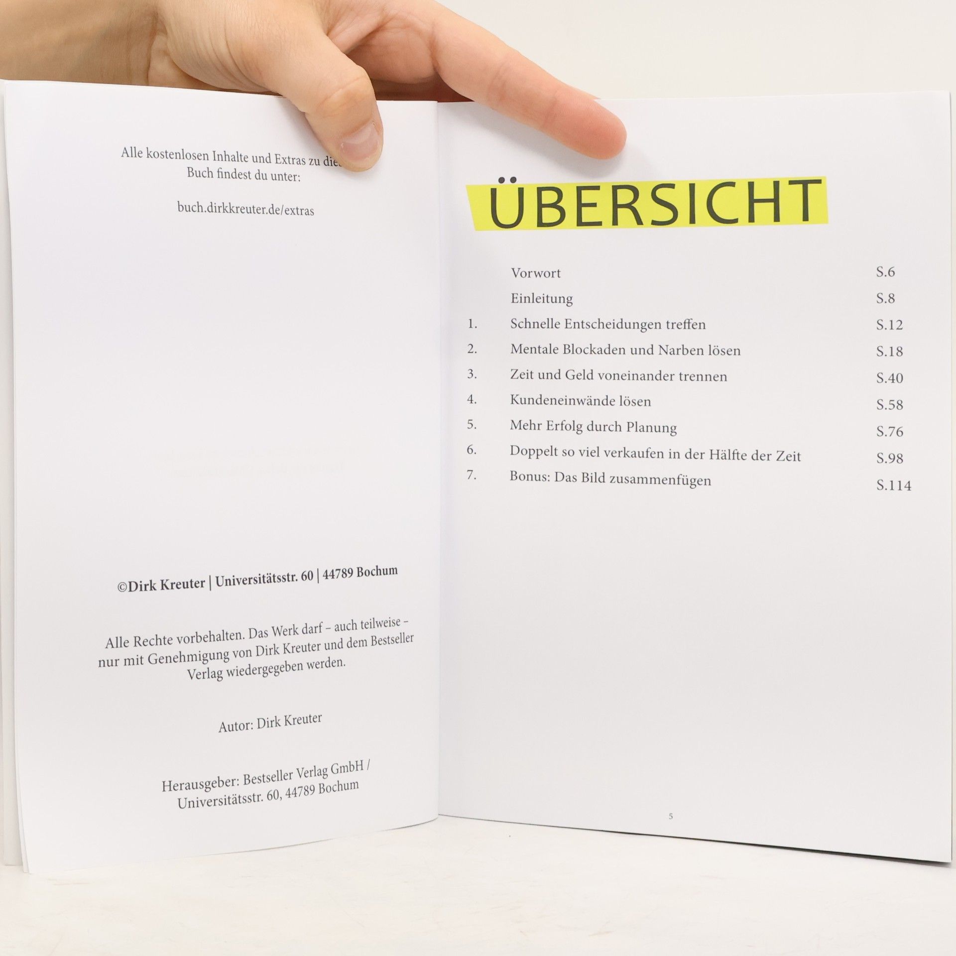 Dirk Kreutet Entscheidung. Erfolg