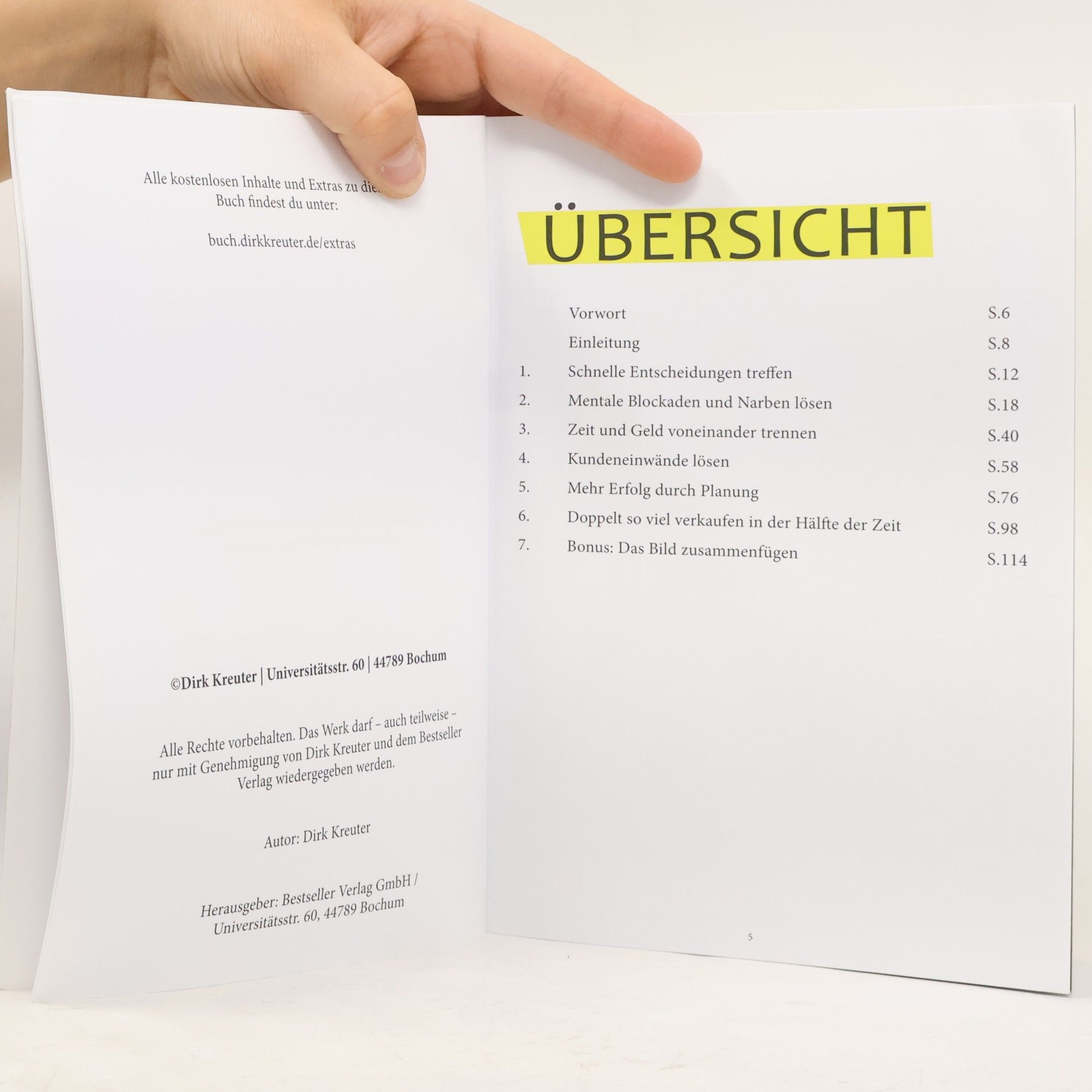 Dirk Kreutet Entscheidung. Erfolg