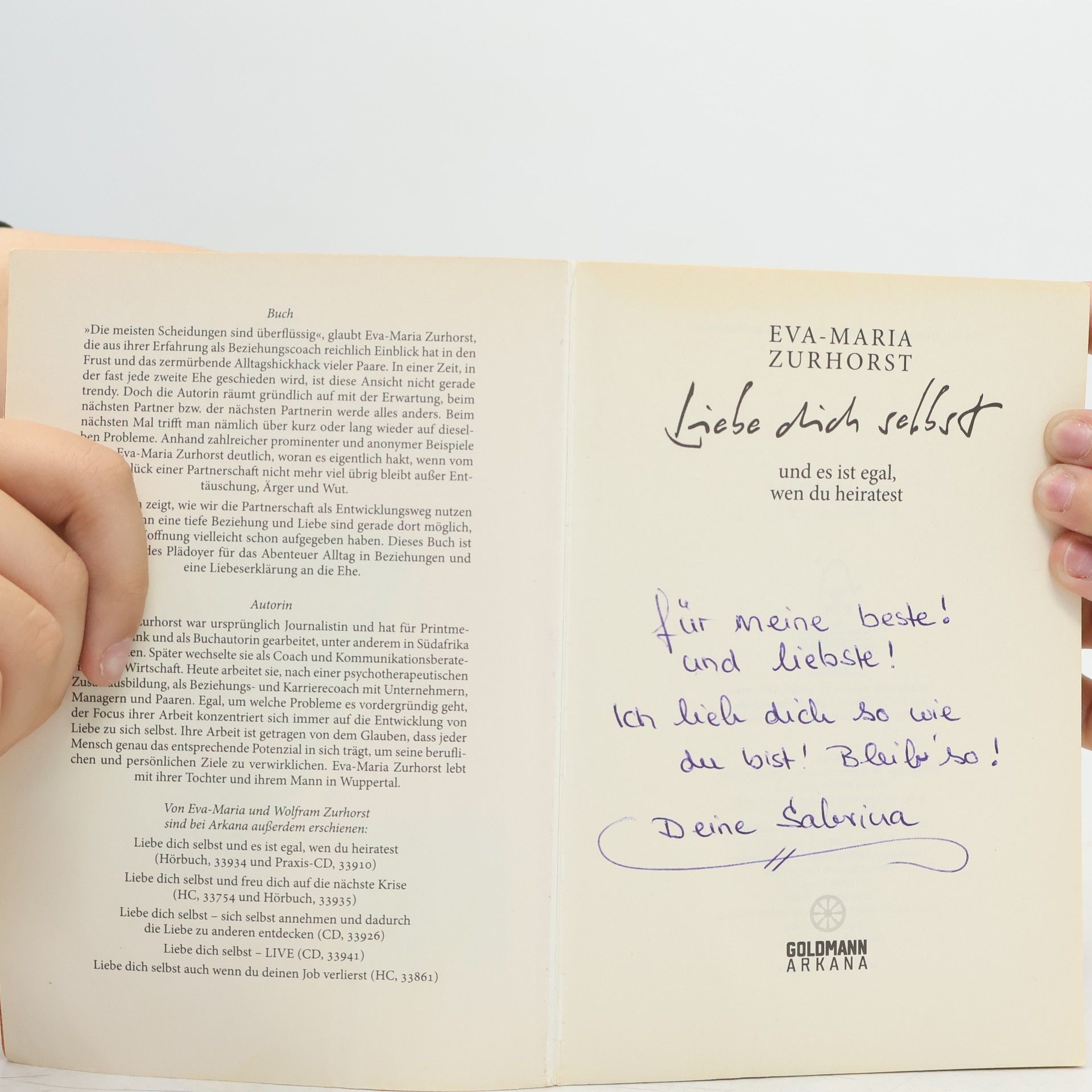 Eva-Maria Zurhorst Liebe dich selbst