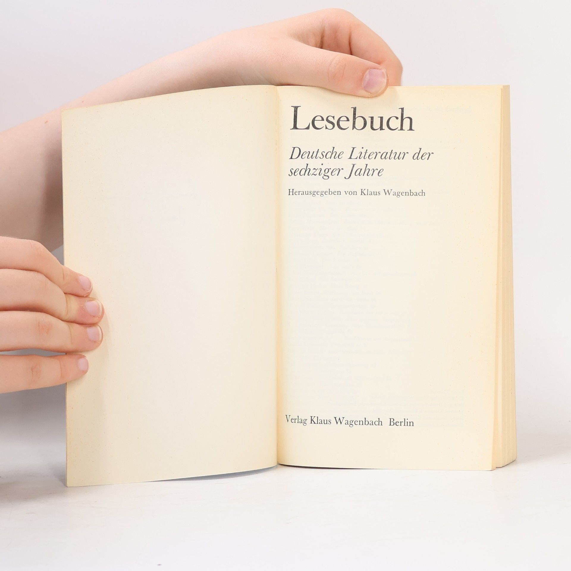 Klaus Wagenbach Lesebuch. Deutsche Literatur der sechziger Jahre