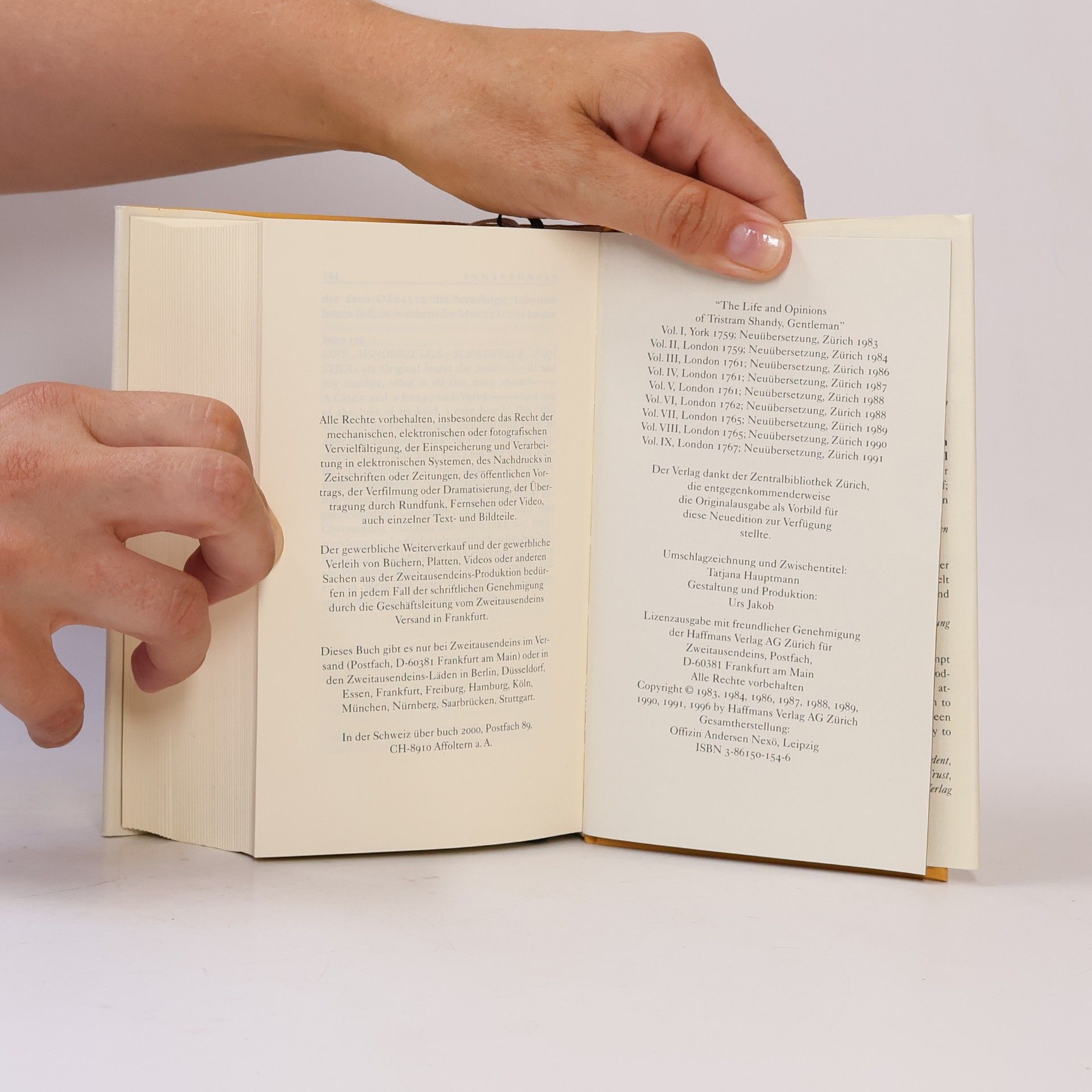 Laurence Sterne Leben und Ansichten von Tristram Shandy, Gentleman