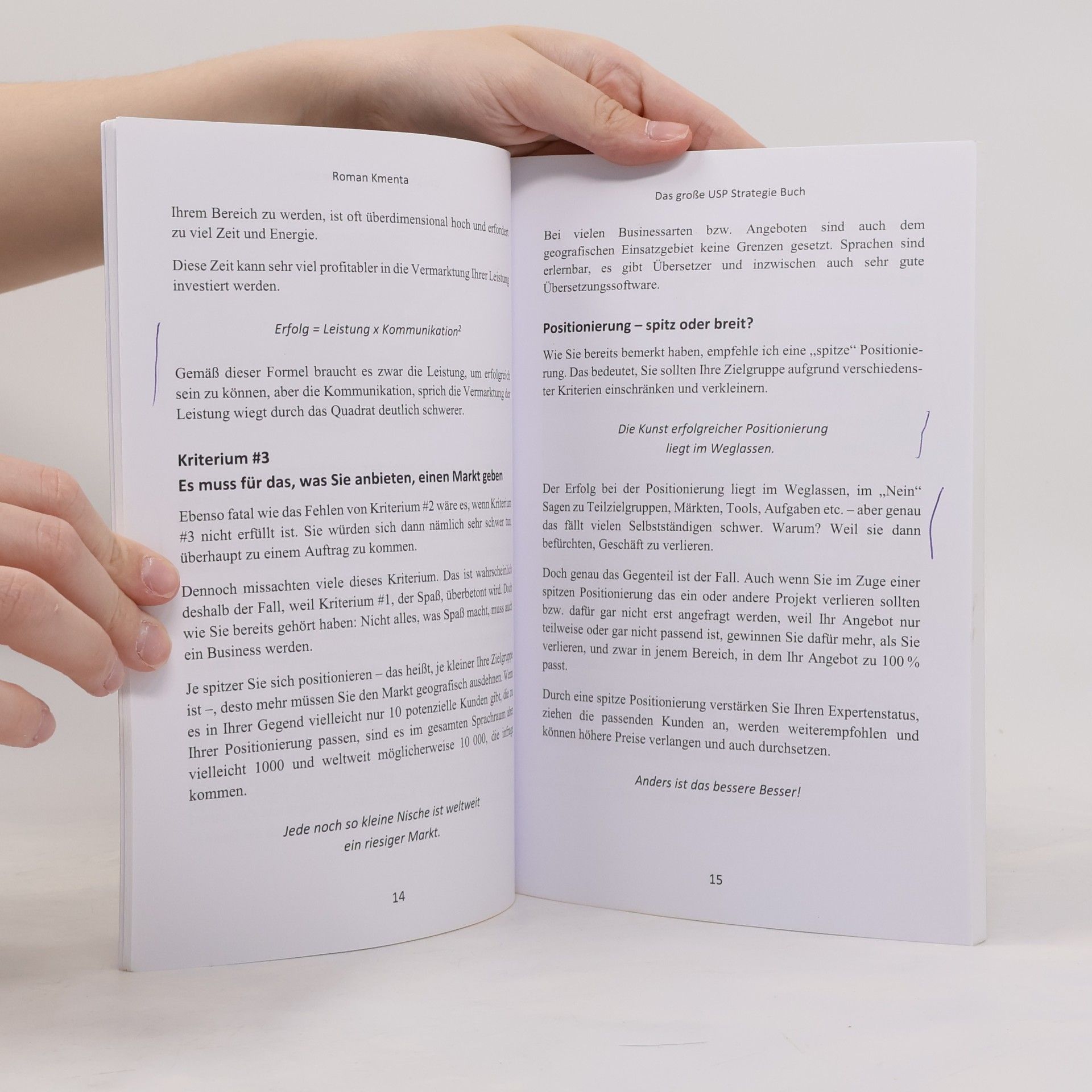 Roman Kmenta Business Success: Das große USP Strategie Buch