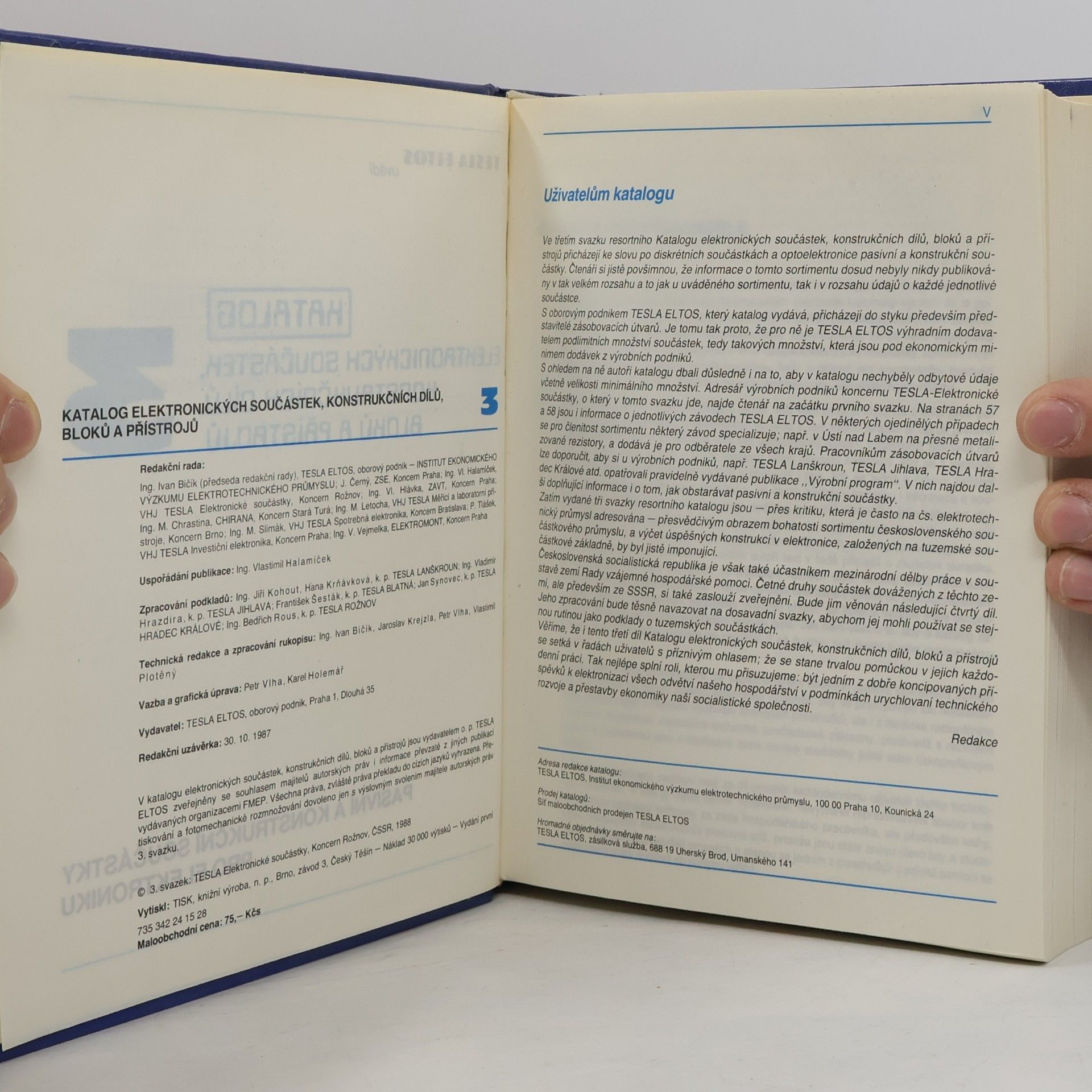 Vratislav Dobeš Katalog elektronických součástek, konstrukčních dílů, bloků a přístrojů. 3. díl