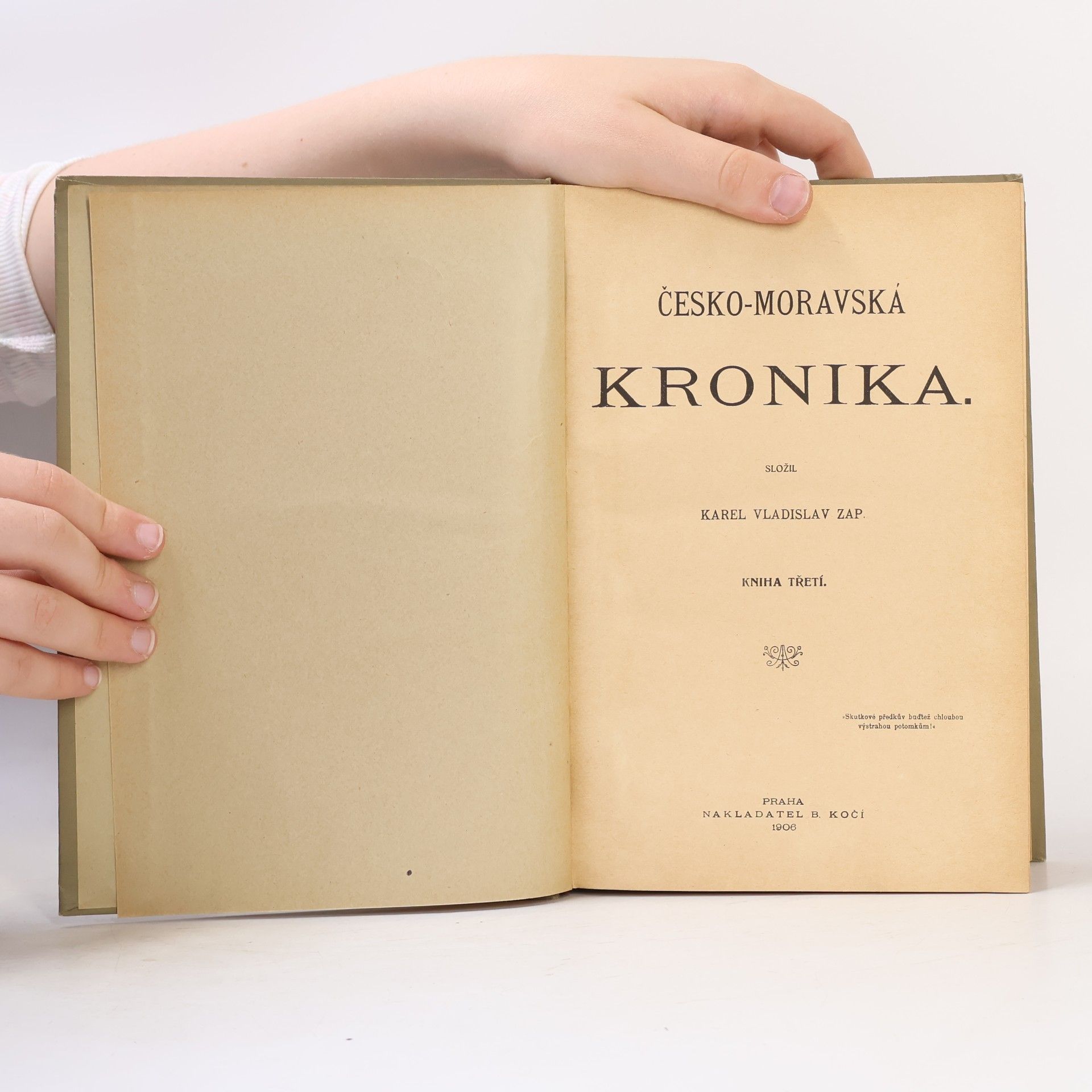 Zap Karel Vladislav Česko-moravská kronika. Kniha třetí