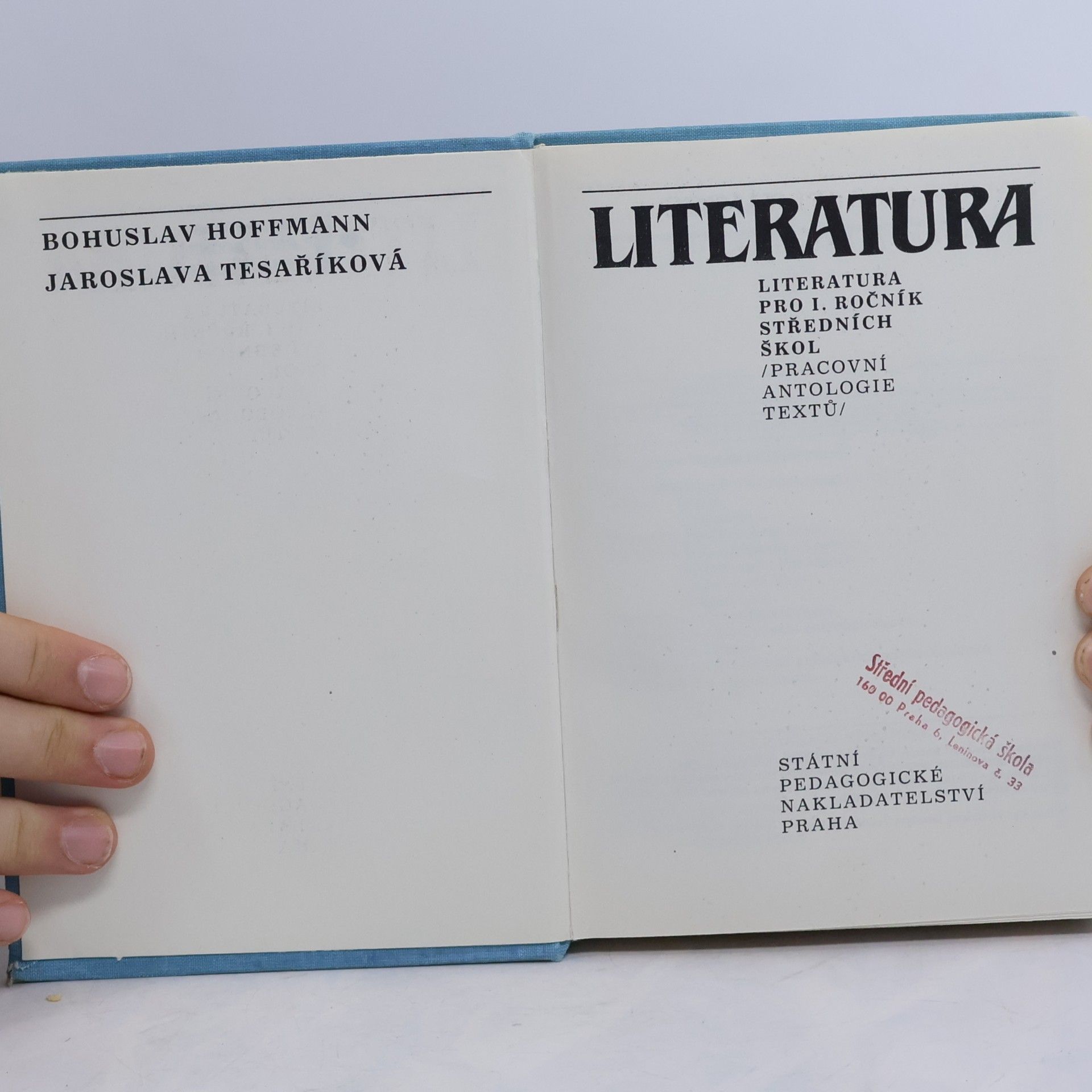 Bohuslav Hoffmann Literatura pro 1. ročník středních škol