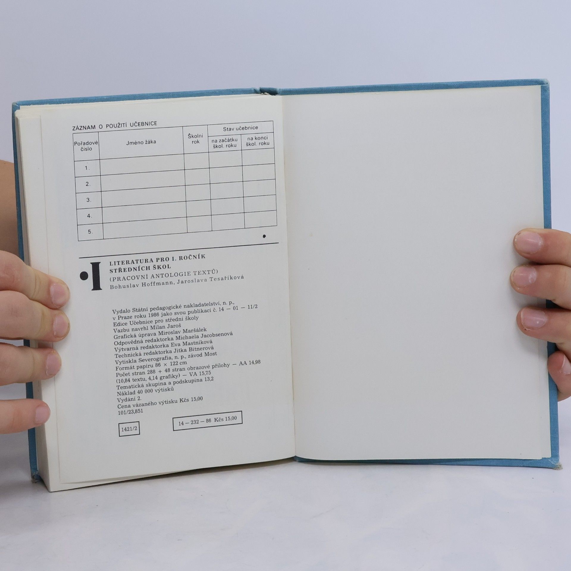 Bohuslav Hoffmann Literatura pro 1. ročník středních škol