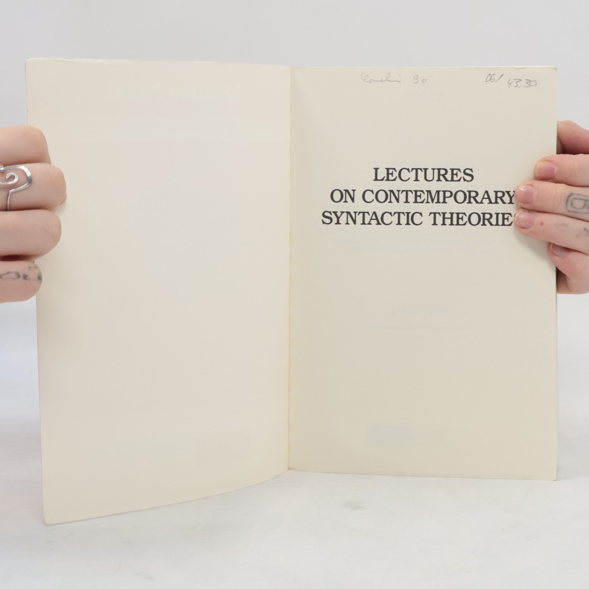 Peter Sells Lecture Notes: Lectures on Contemporary Syntactic Theories