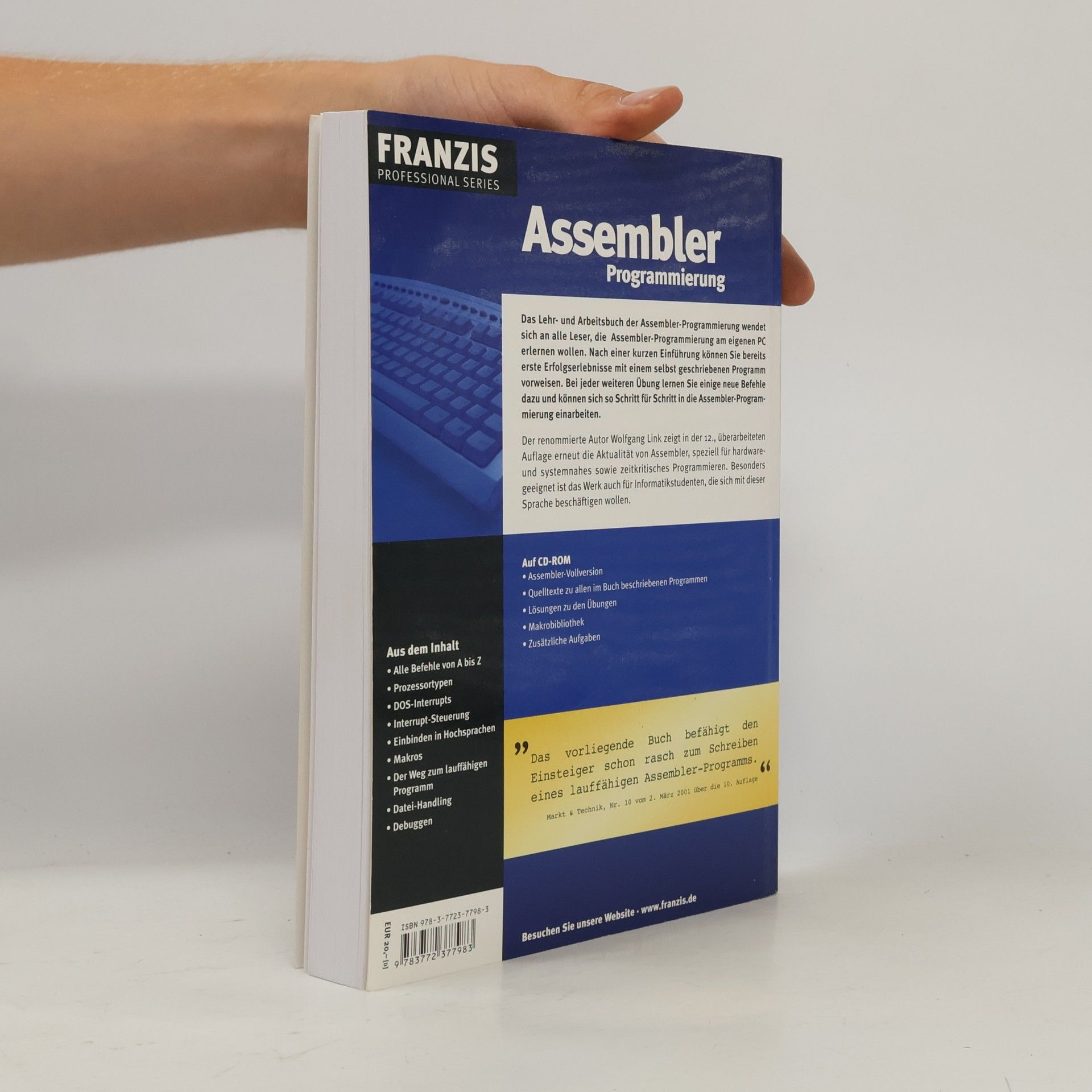 Wolfgang Link FRANZIS Professional Series: Assembler-Programmierung