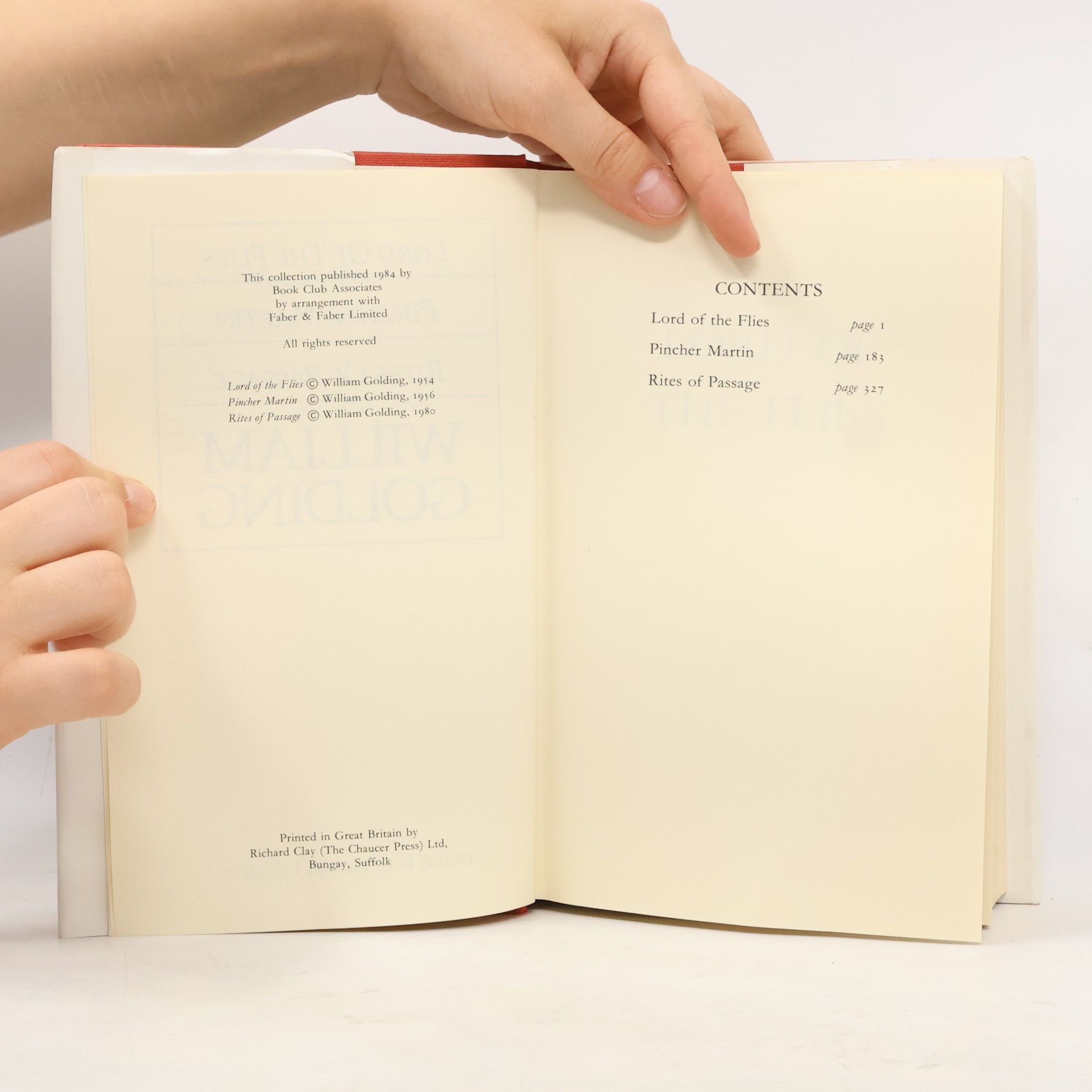 William Golding Lord of the flies/Pincher Martin/Rites of passage