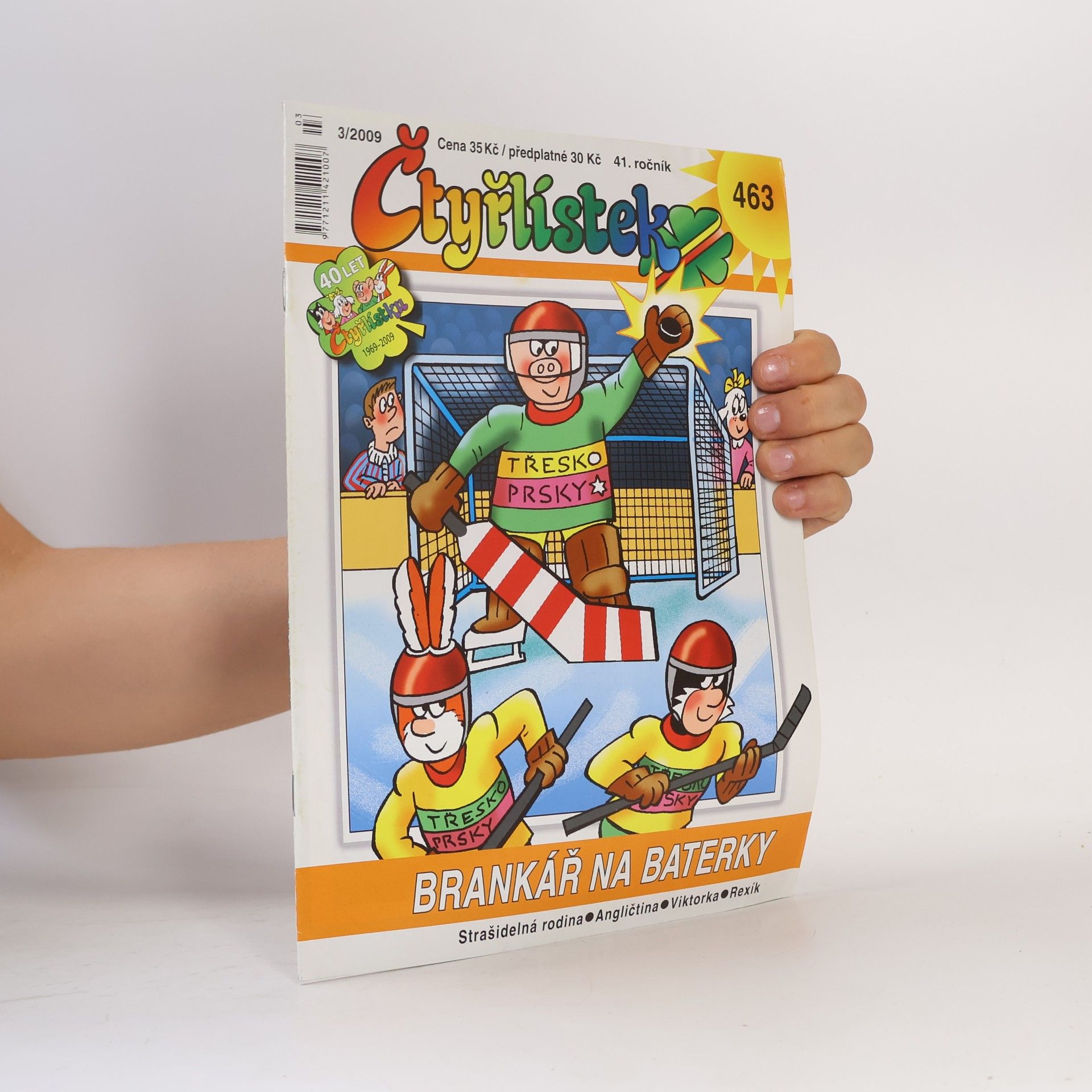 Autorenkollektiv Čtyřlístek 463, 3/2009. Brankář na baterky