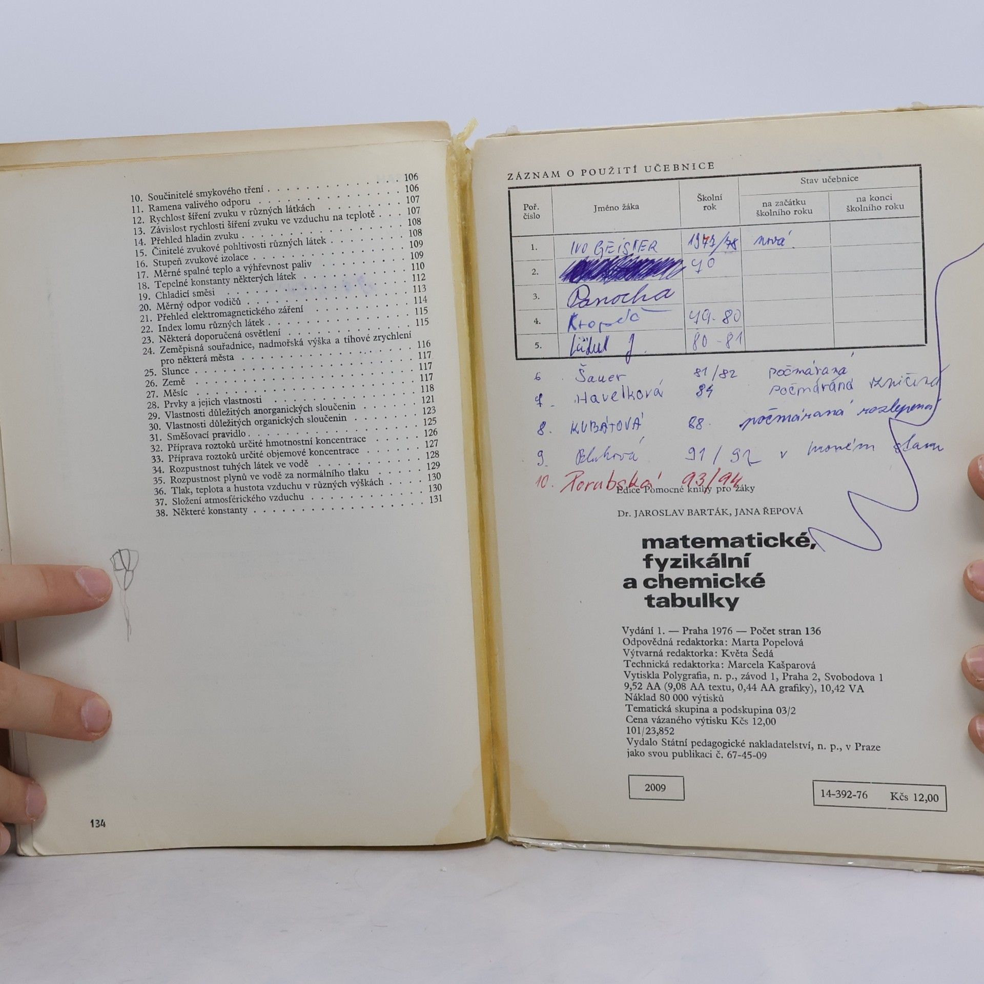 Jana Řepová Matematické, fyzikální a chemické tabulky pro odborná učiliště a učňovské školy
