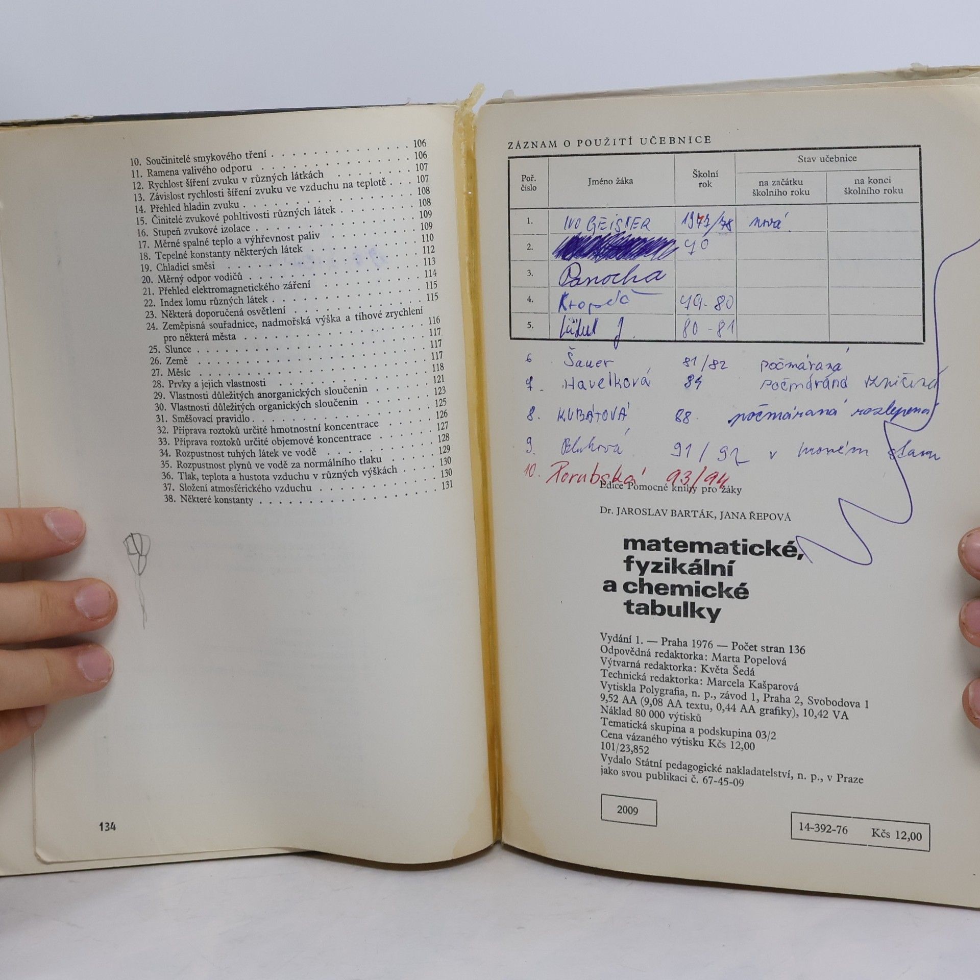 Jana Řepová Matematické, fyzikální a chemické tabulky pro odborná učiliště a učňovské školy