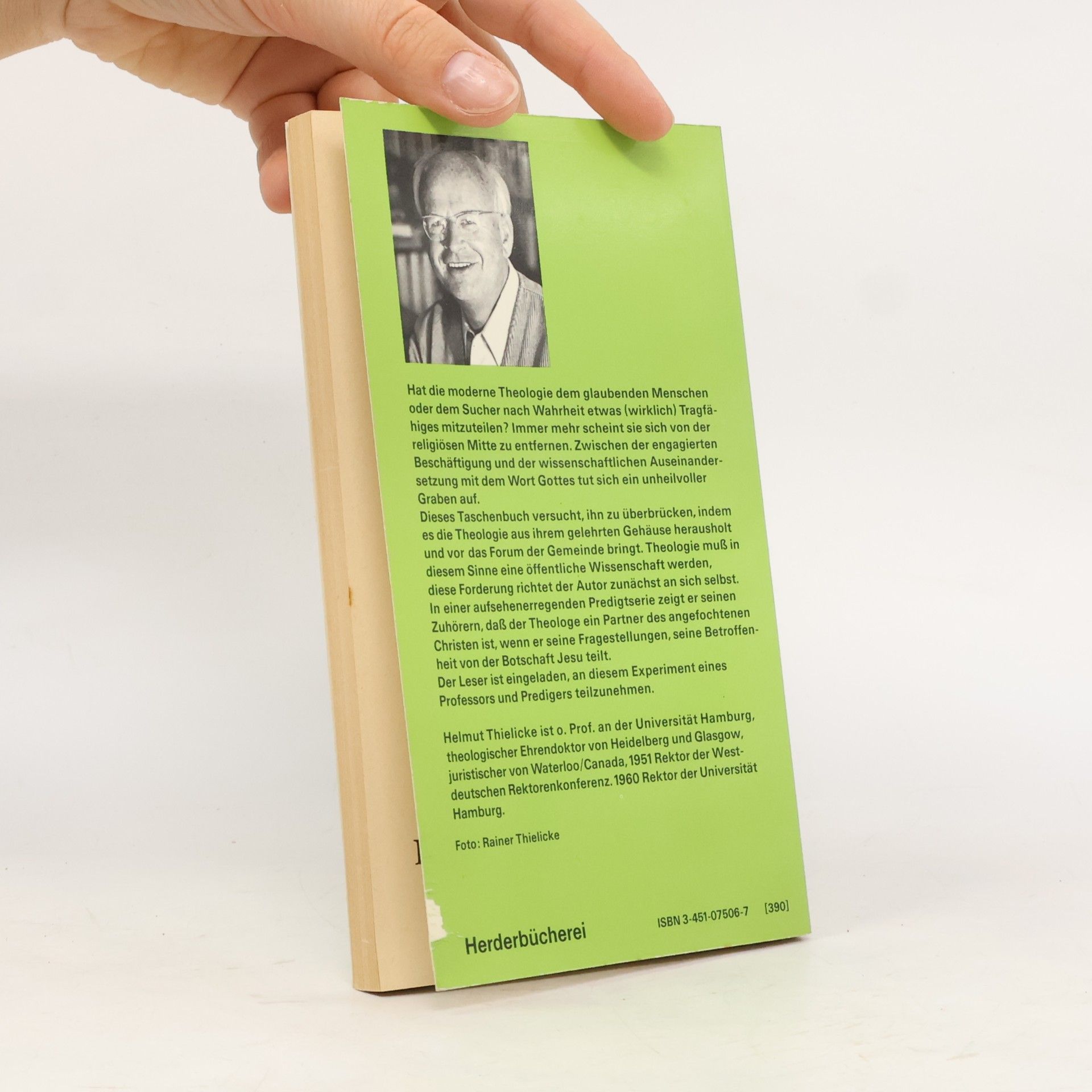 Helmut Thielicke Theologisches Denken und verunsicherter Glaube