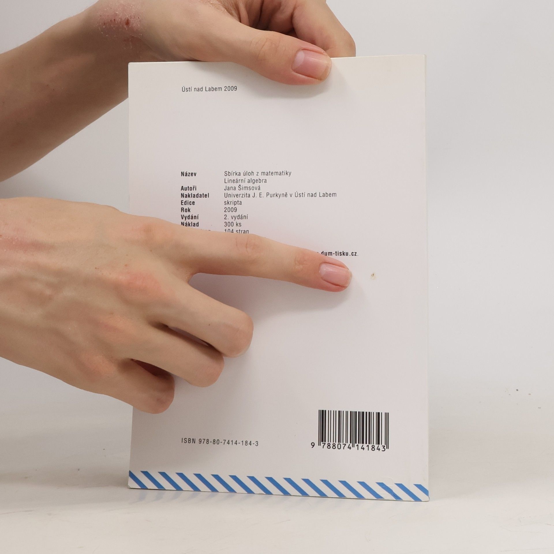Jana Šimsová Sbírka úloh z matematiky : lineární algebra